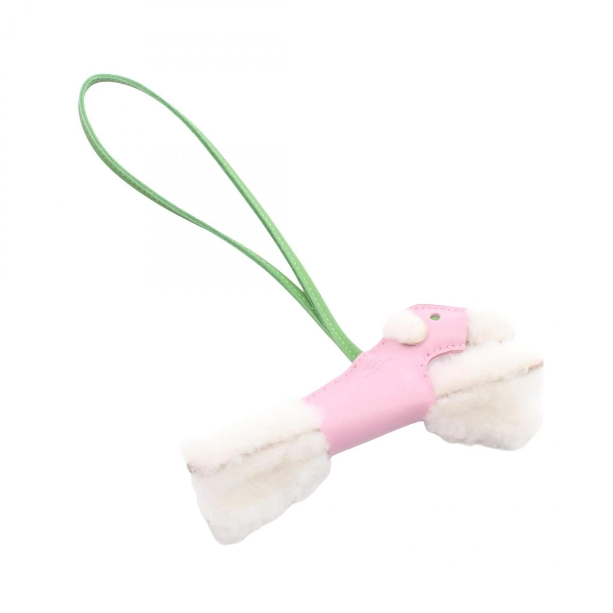Charm Agneau Milo And Leather Green Pink White Handbag Charm - Image 2