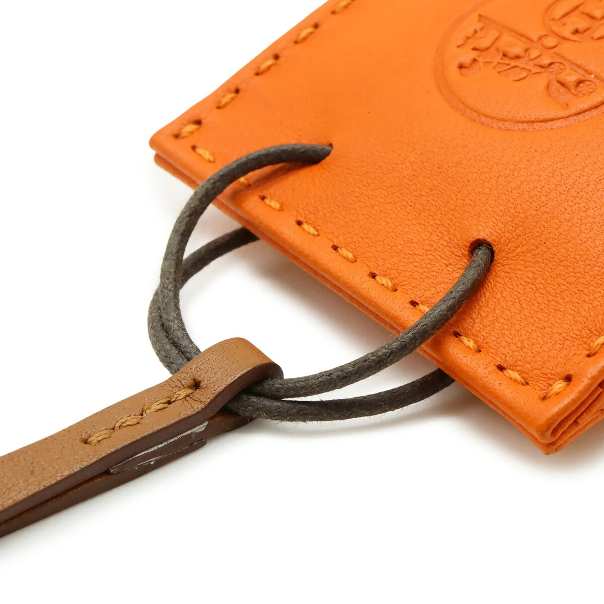 Charm Agneau Milo and Swift Leather Feu and Gold Handbag Charm - Image 6