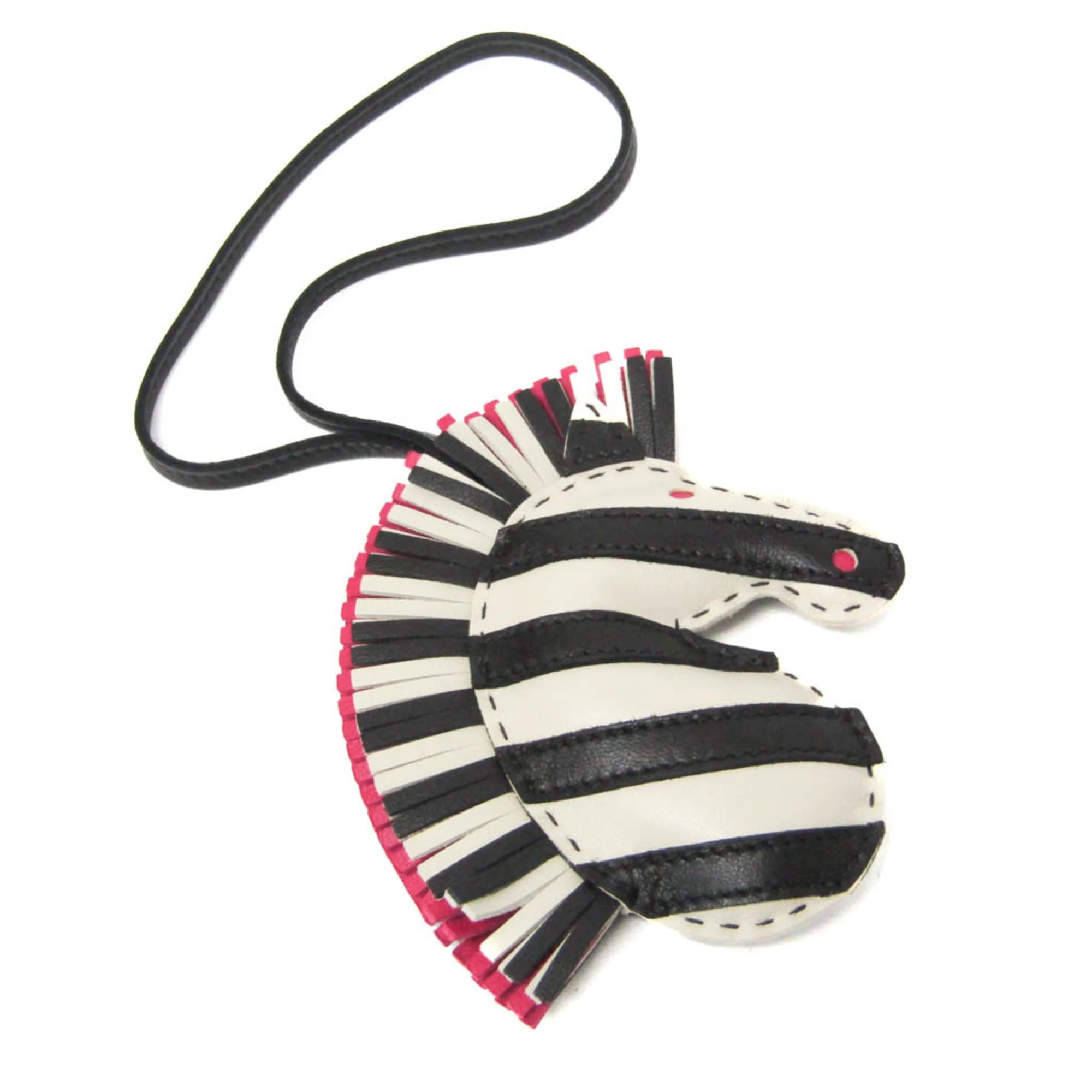 Charm Agneau Milo Black Ivory Pink Handbag Charm
