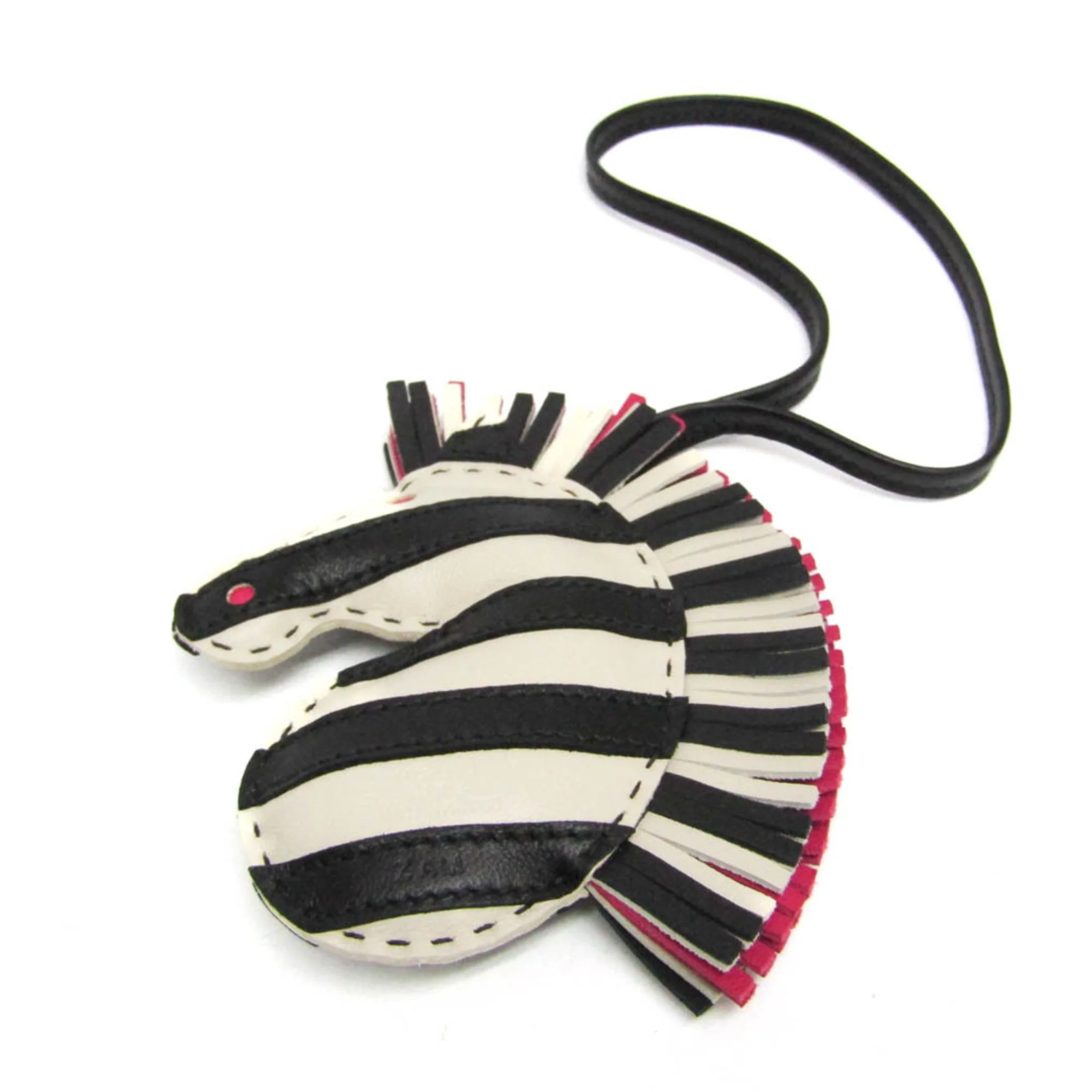 Charm Agneau Milo Black Ivory Pink Handbag Charm - Image 3
