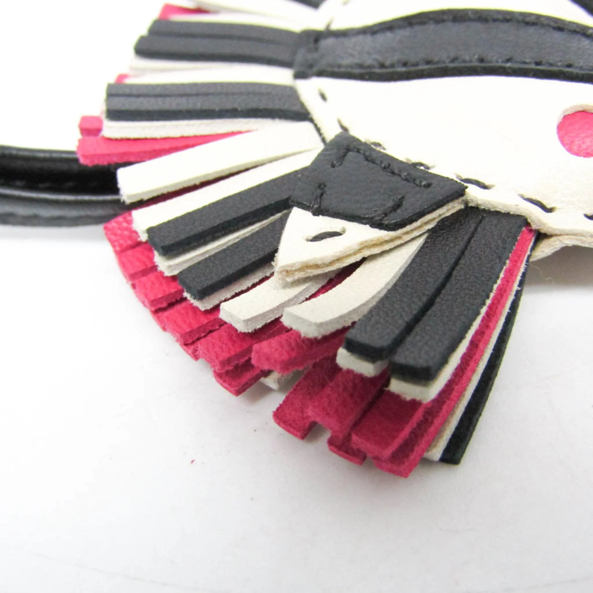 Charm Agneau Milo Black Ivory Pink Handbag Charm - Image 8
