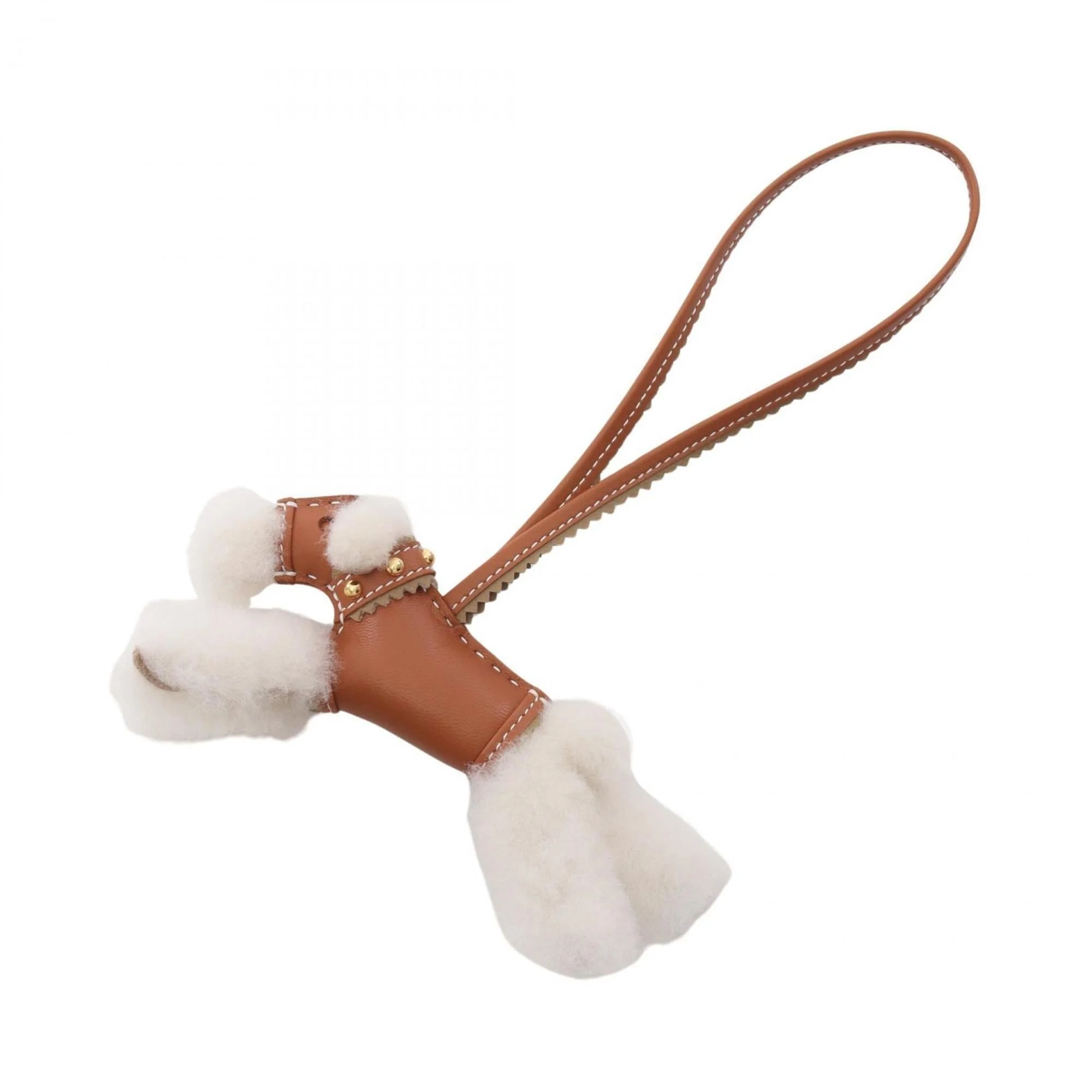 Charm Agneau Milo Brown and White Handbag Charm