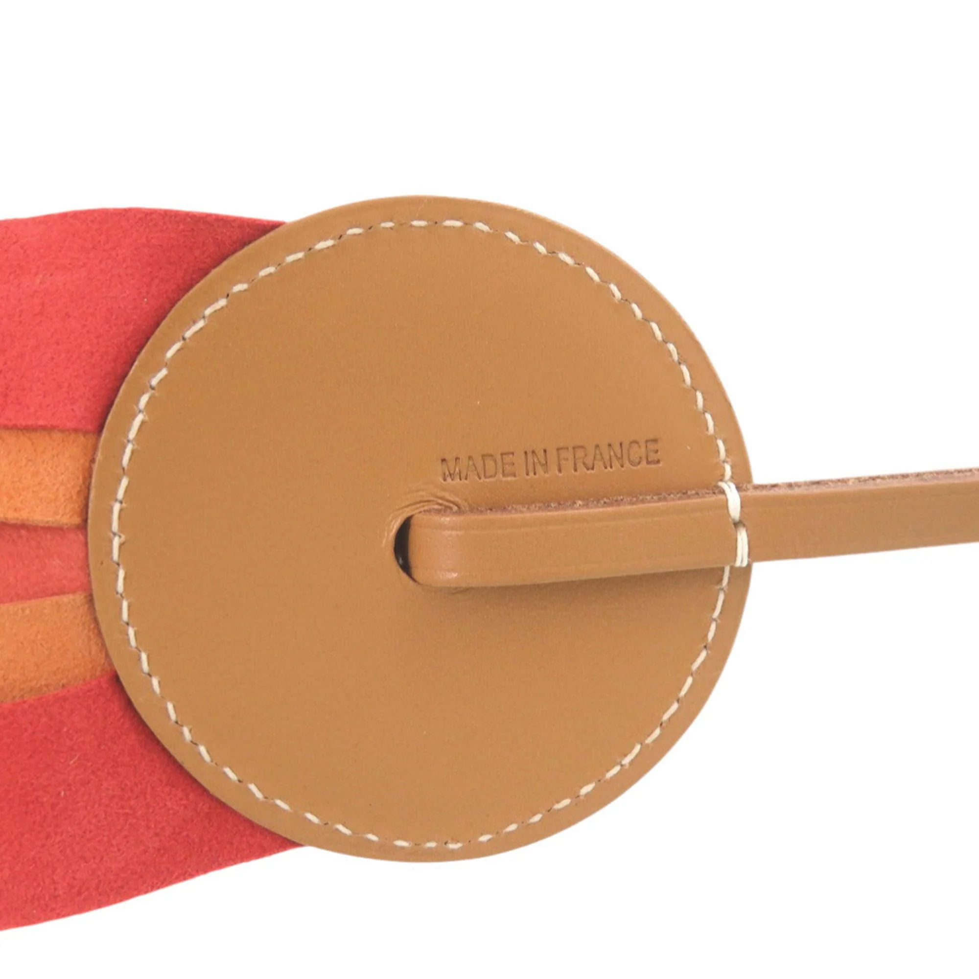 Charm Agneau Milo Leather Brown Natural Sable Orange Red Handbag Charm - Image 4