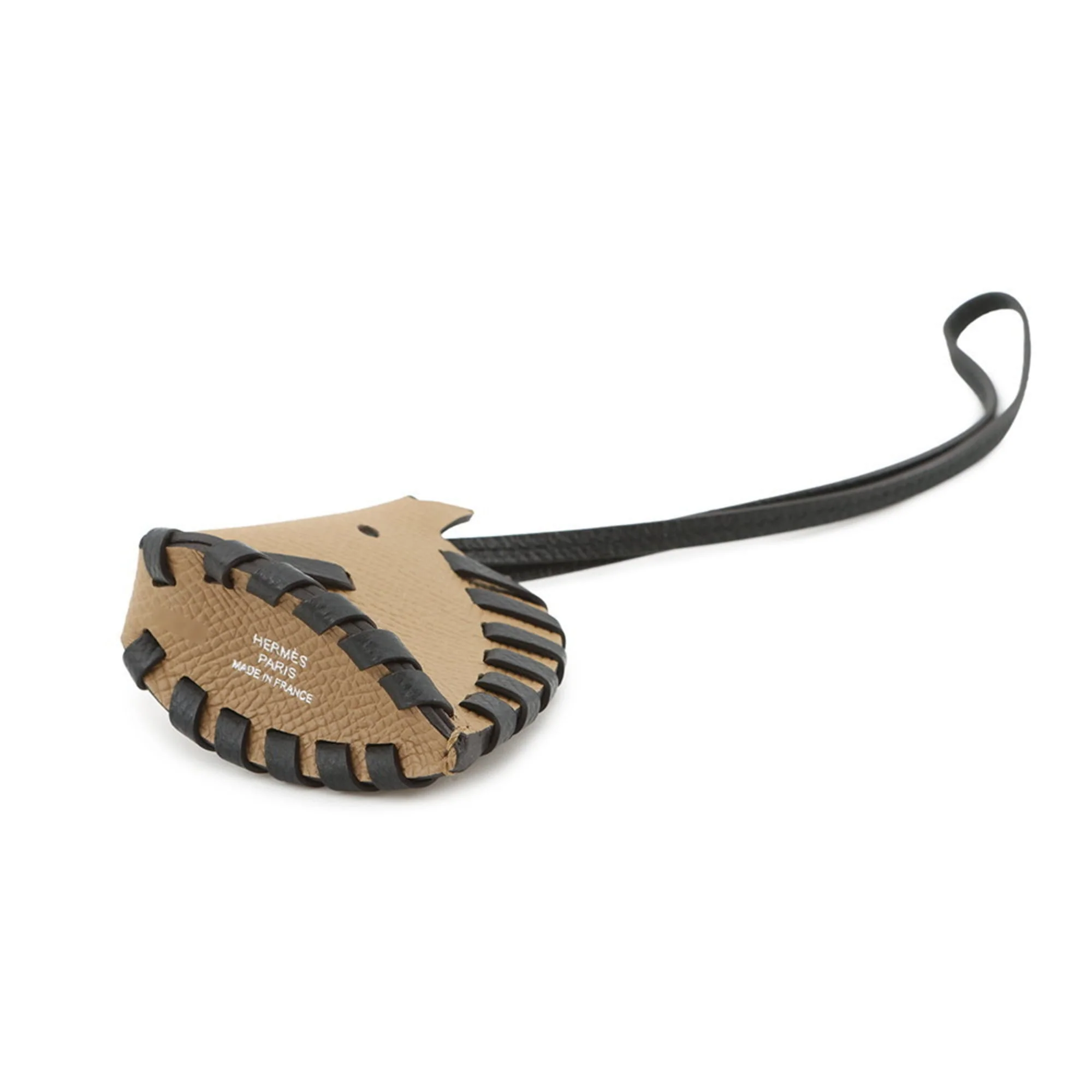 Charm Epsom Leather Beige and Black Handbag Charm - Image 2