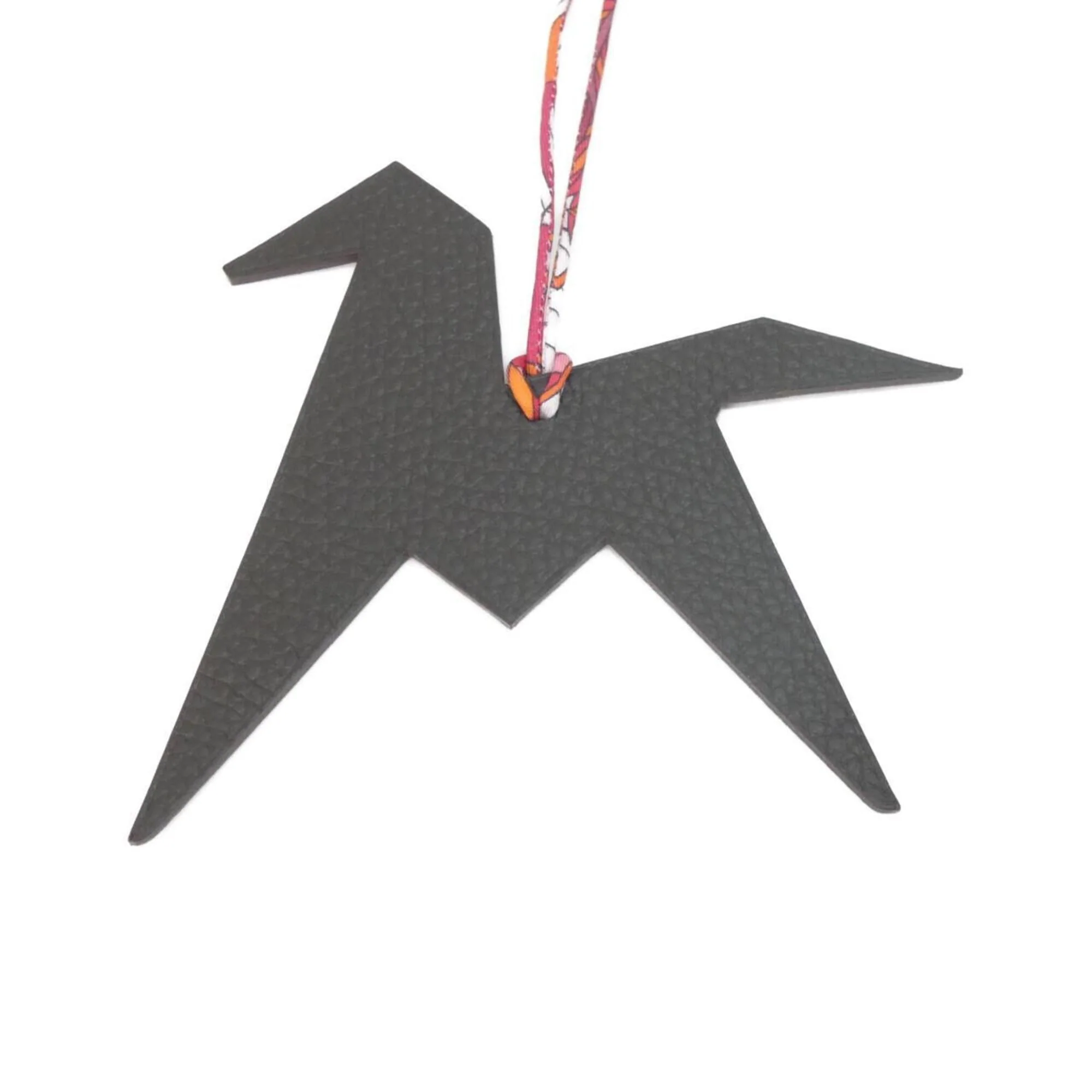 Origami House Charm Chevre Leather and Taurillon Clemence Leather Ebene and Purple Handbag Charm - Image 2