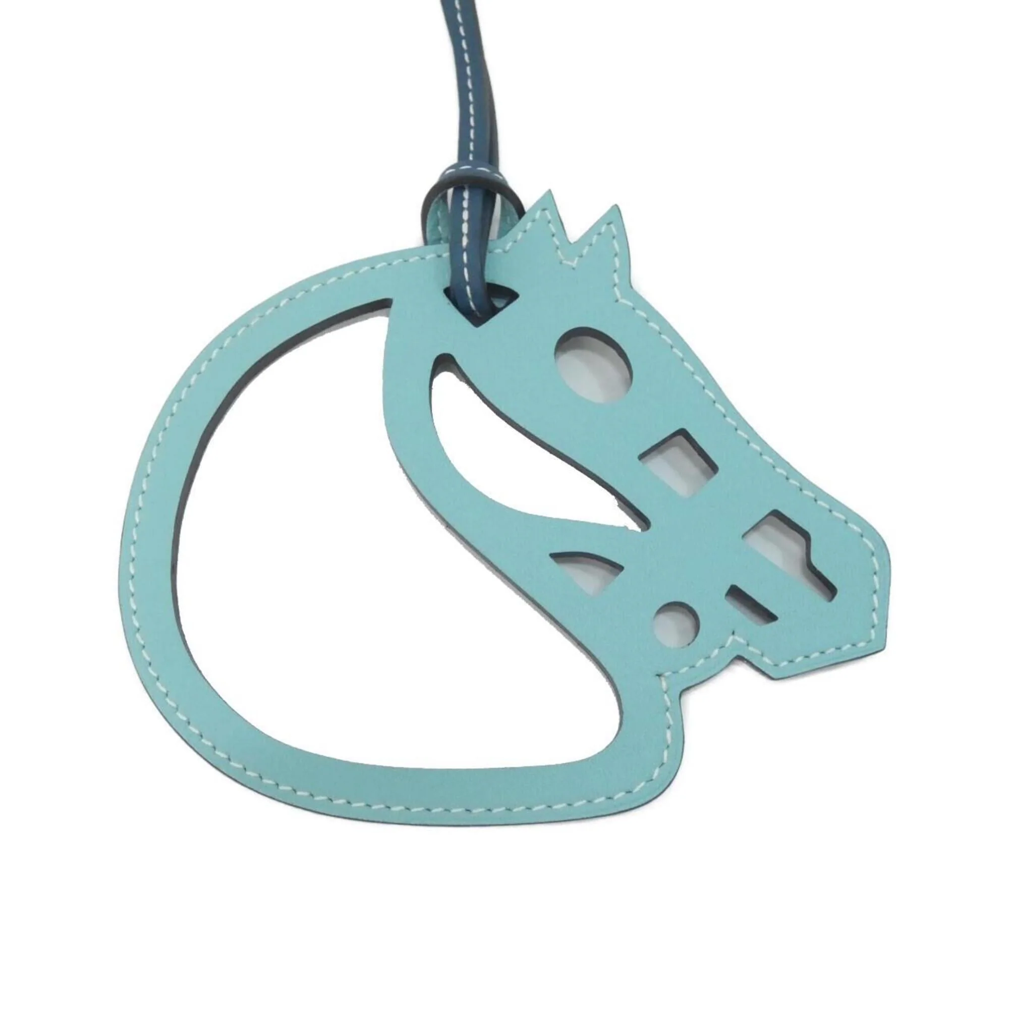 Paddock Cheval Charm Swift Leather Blue Atoll Handbag Charm - Image 2