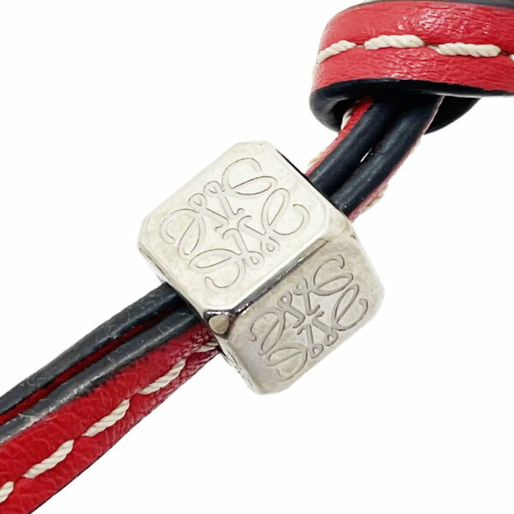 Anagram Charm Brass and Leather Red Small Handbag Charm - Image 4