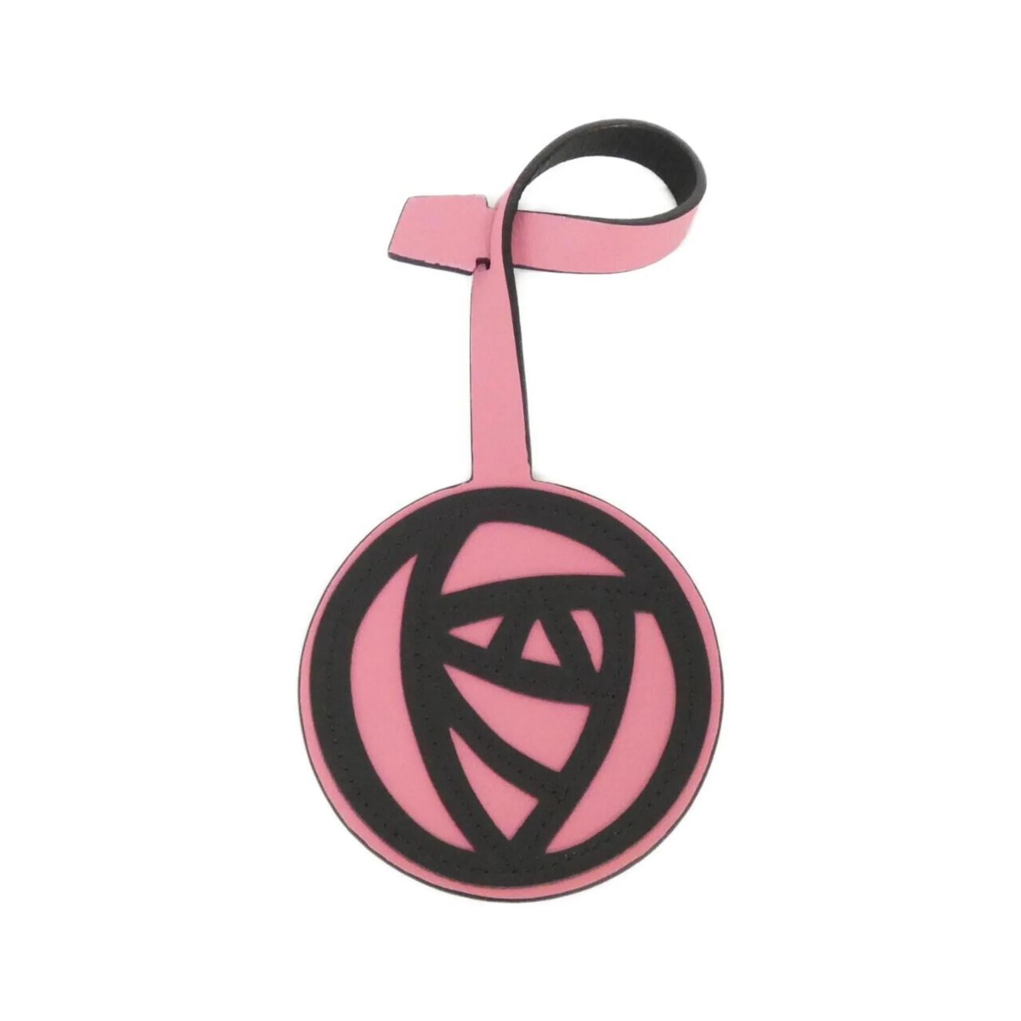 Bag Charm Leather Black and Pink Handbag Charm