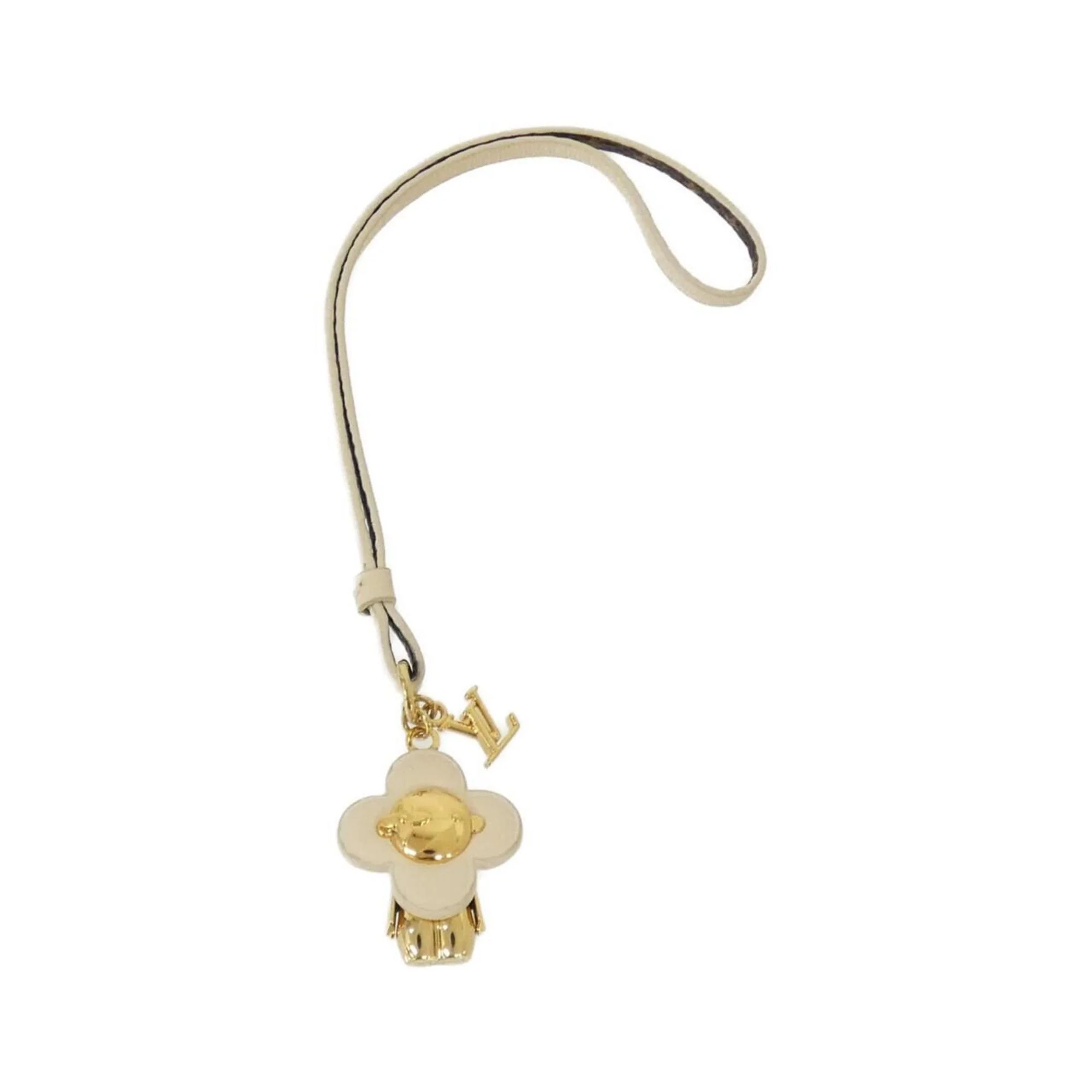 Charm Leather Cream and Gold Mini Handbag Charm