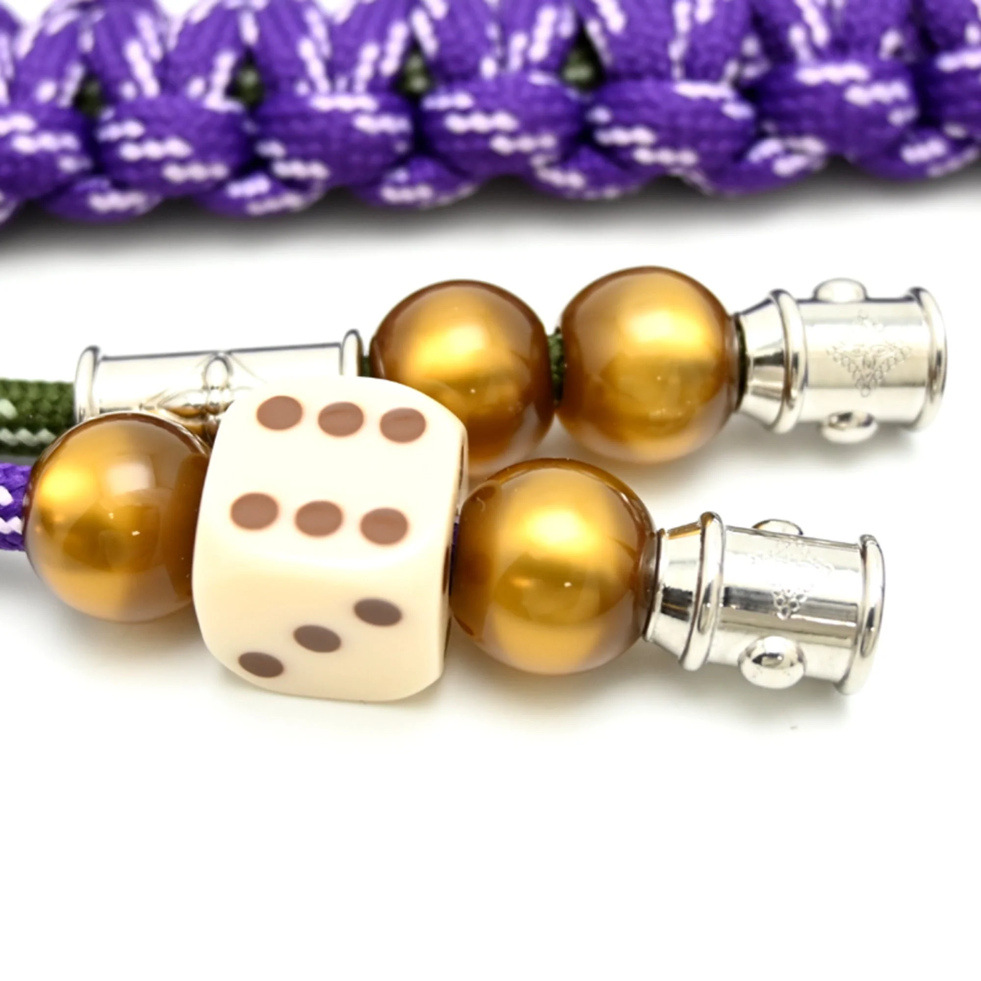 Charm Metal Khaki and Purple Handbag Charm - Image 4