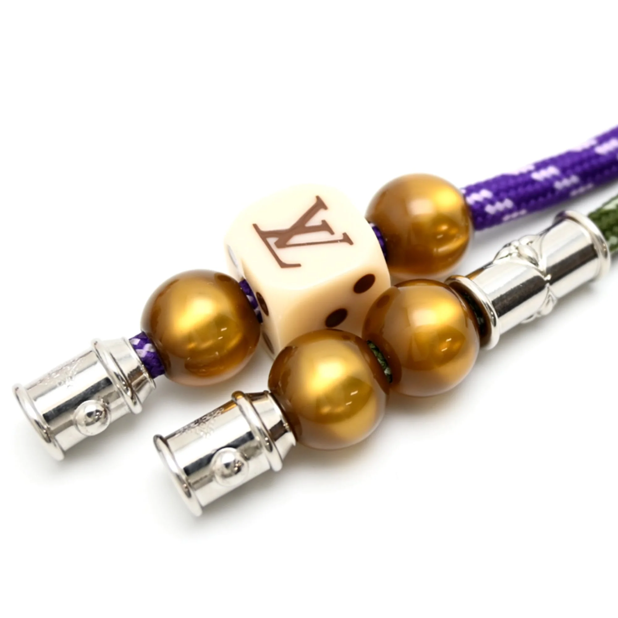 Charm Metal Khaki and Purple Handbag Charm - Image 7