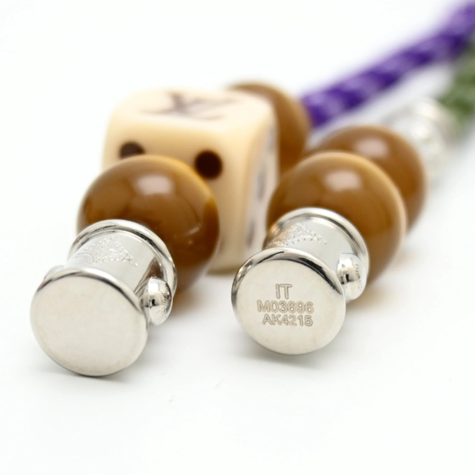 Charm Metal Khaki and Purple Handbag Charm - Image 9