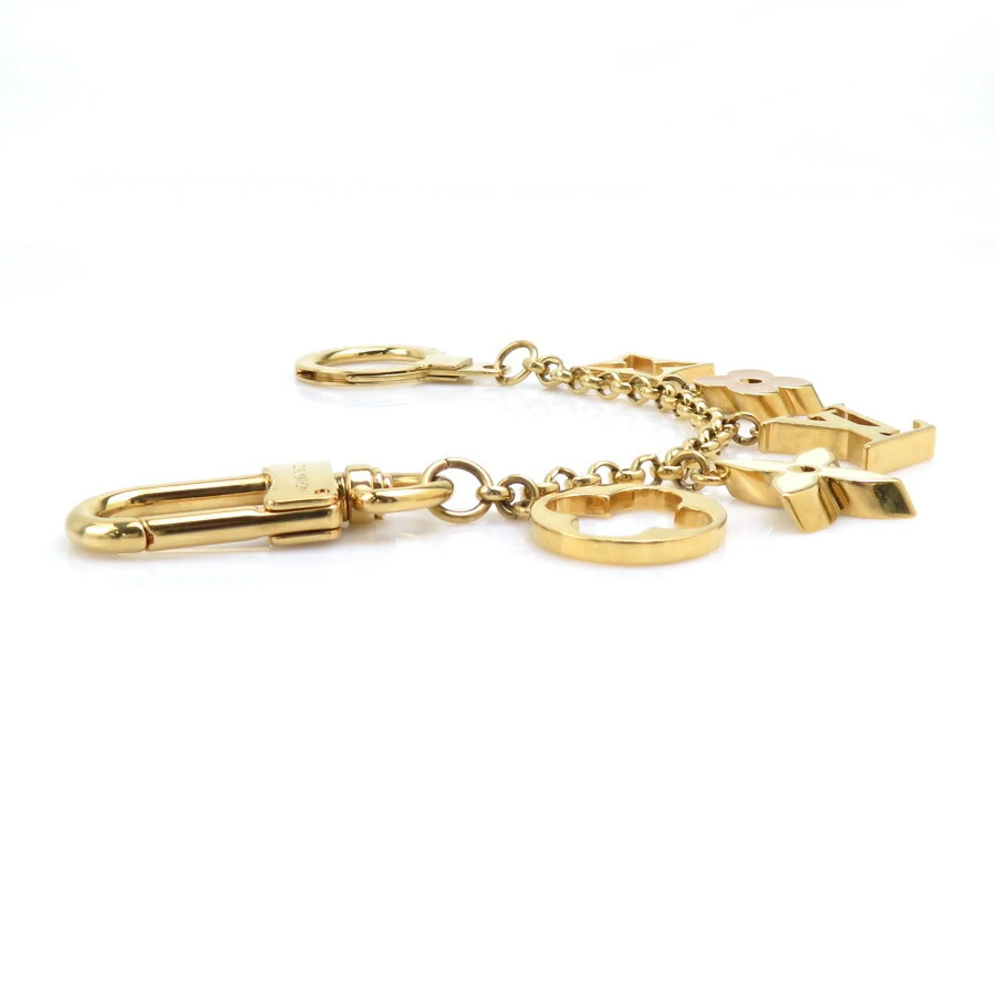 Fleur de Monogram Charm Enamel and Metal Beige Gold Off-White Handbag Charm - Image 2