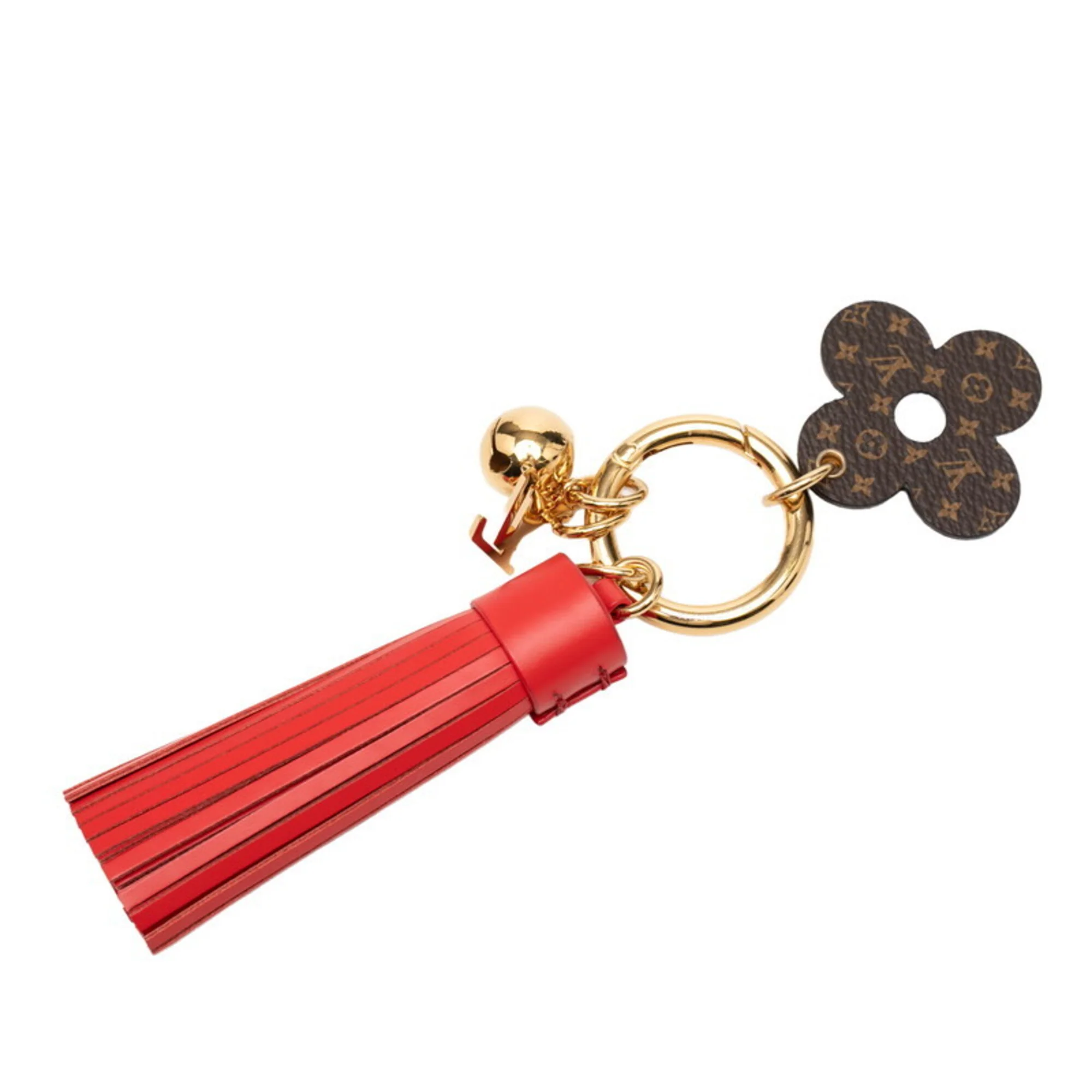 Monogram Charm Gold and Leather Handbag Charm - Image 2