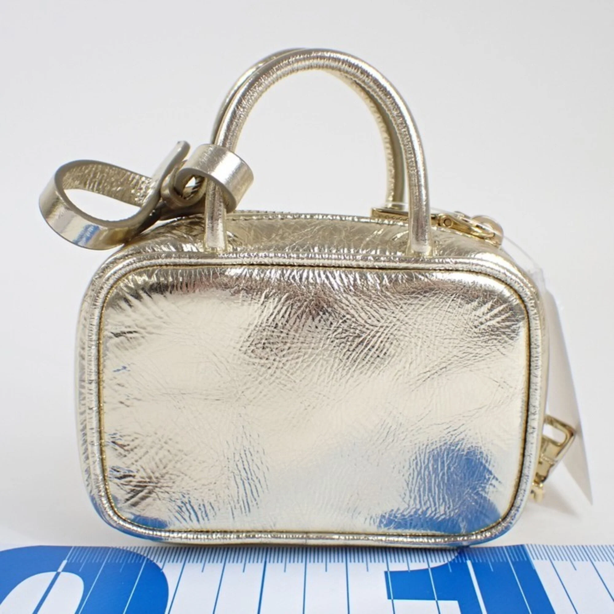 Charm Leather Gold Mini Handbag Charm - Image 2