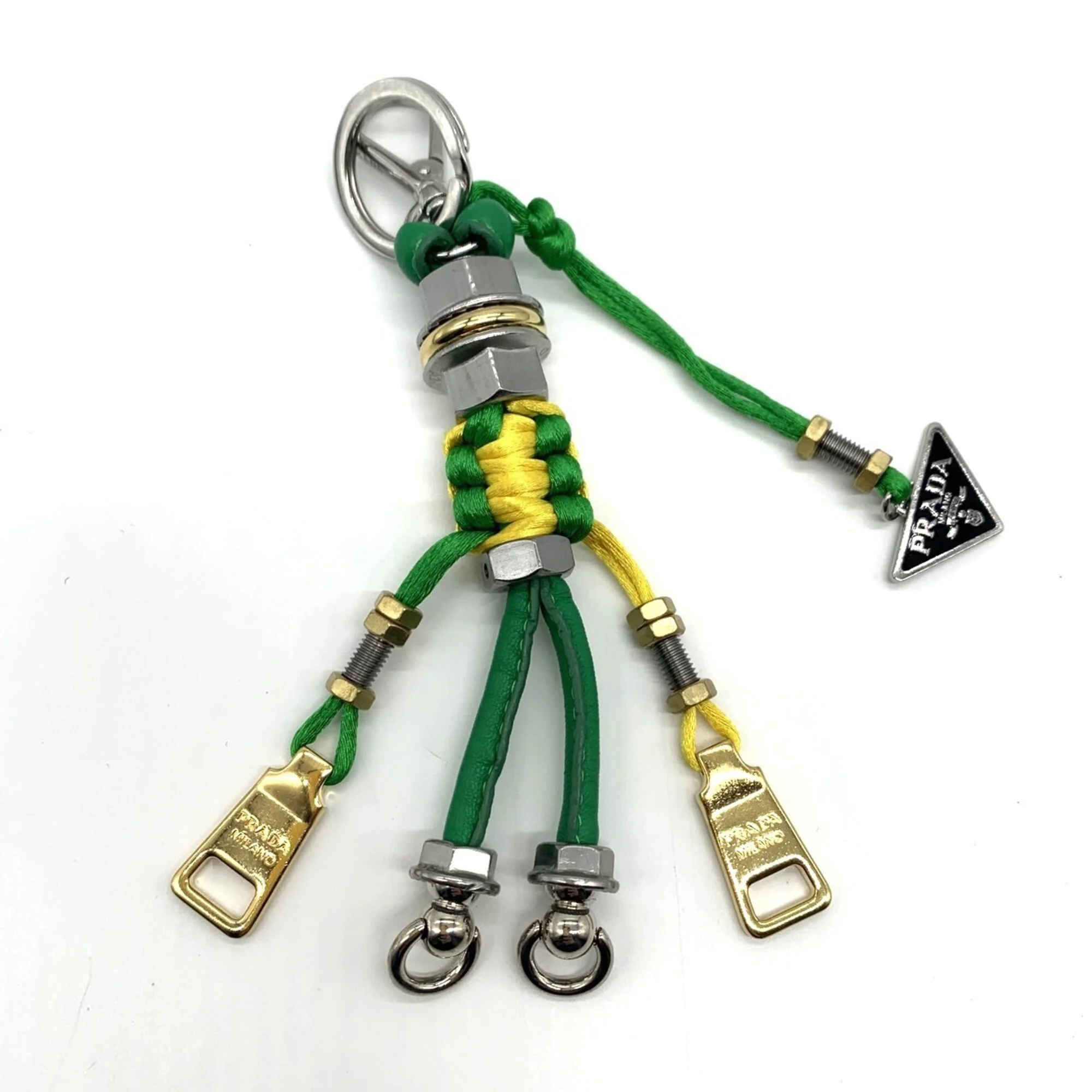 Charm Leather and Metal Green Handbag Charm