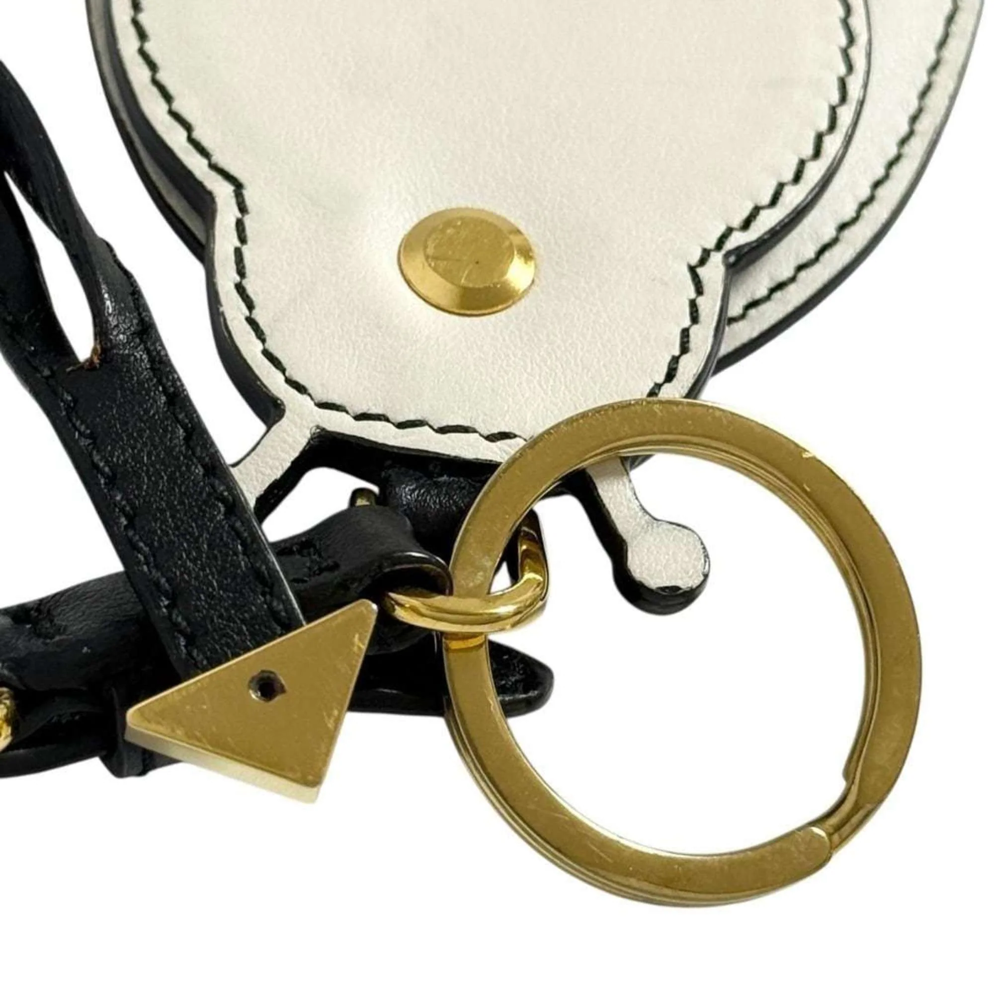Charm Leather and Metal Strap Mirror Bee Motif Handbag Charm - Image 8