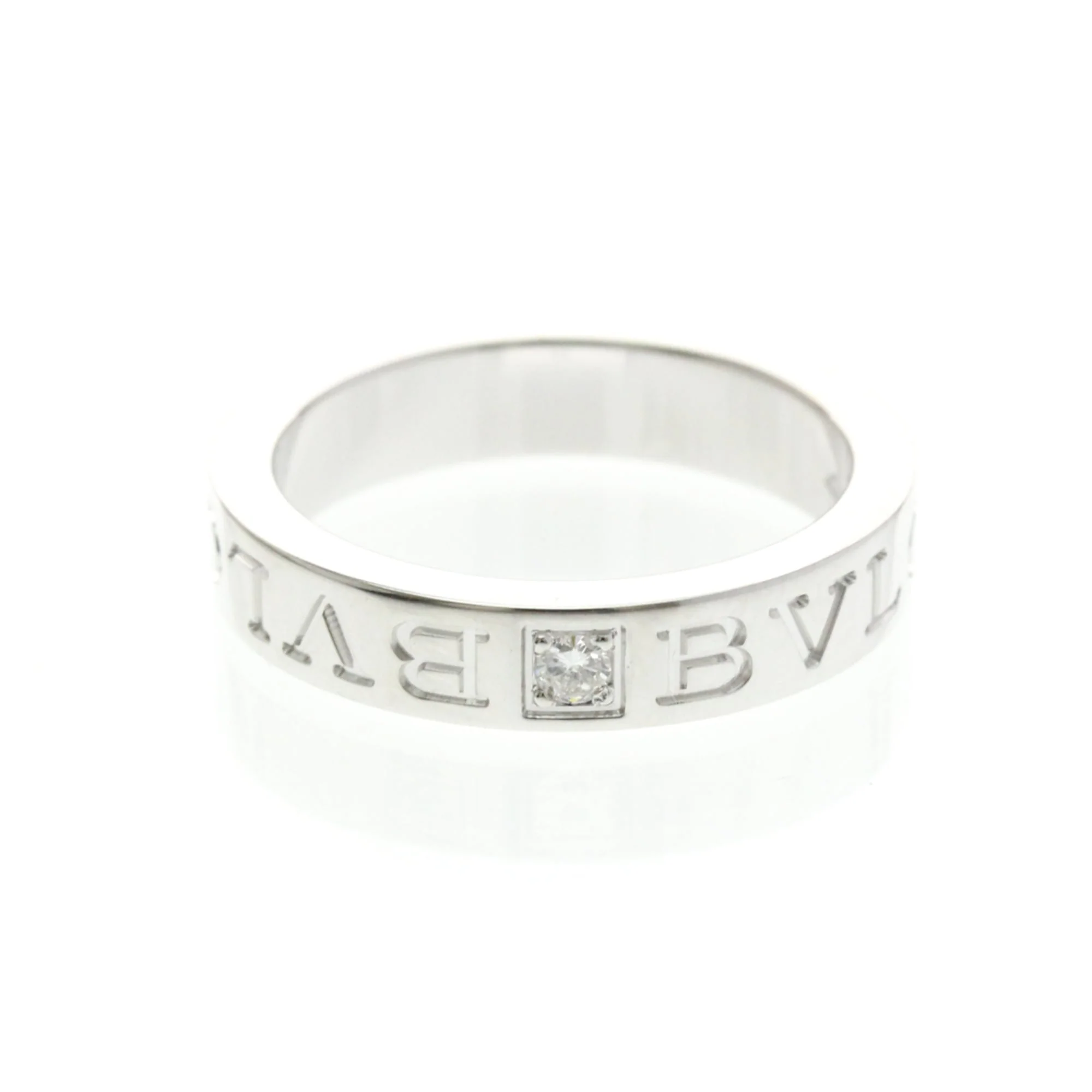 Band Ring 18K White Gold with Diamond