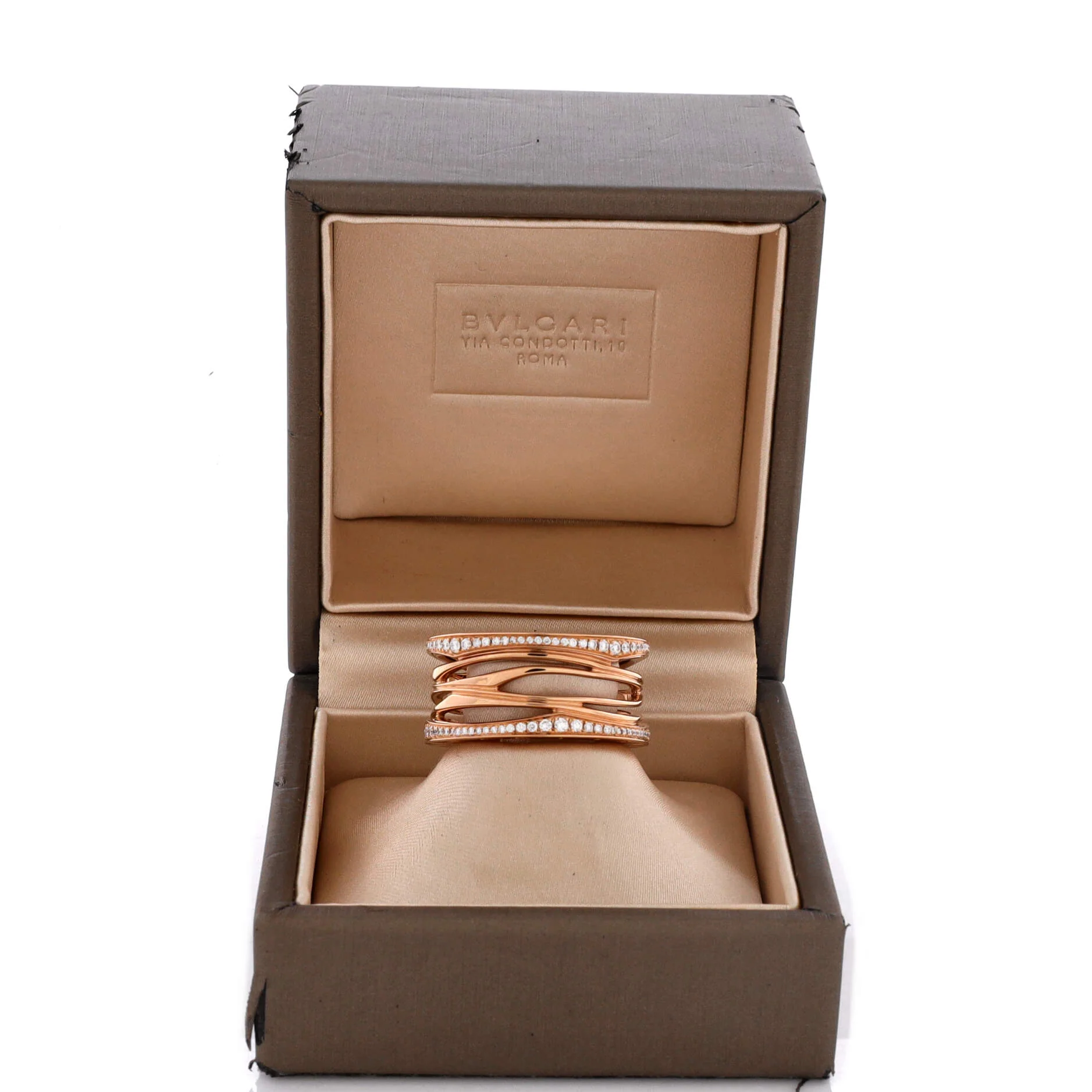 B.Zero1 Design Legend Zaha Hadid Four Band Ring 18K Rose Gold with Diamonds - Image 2