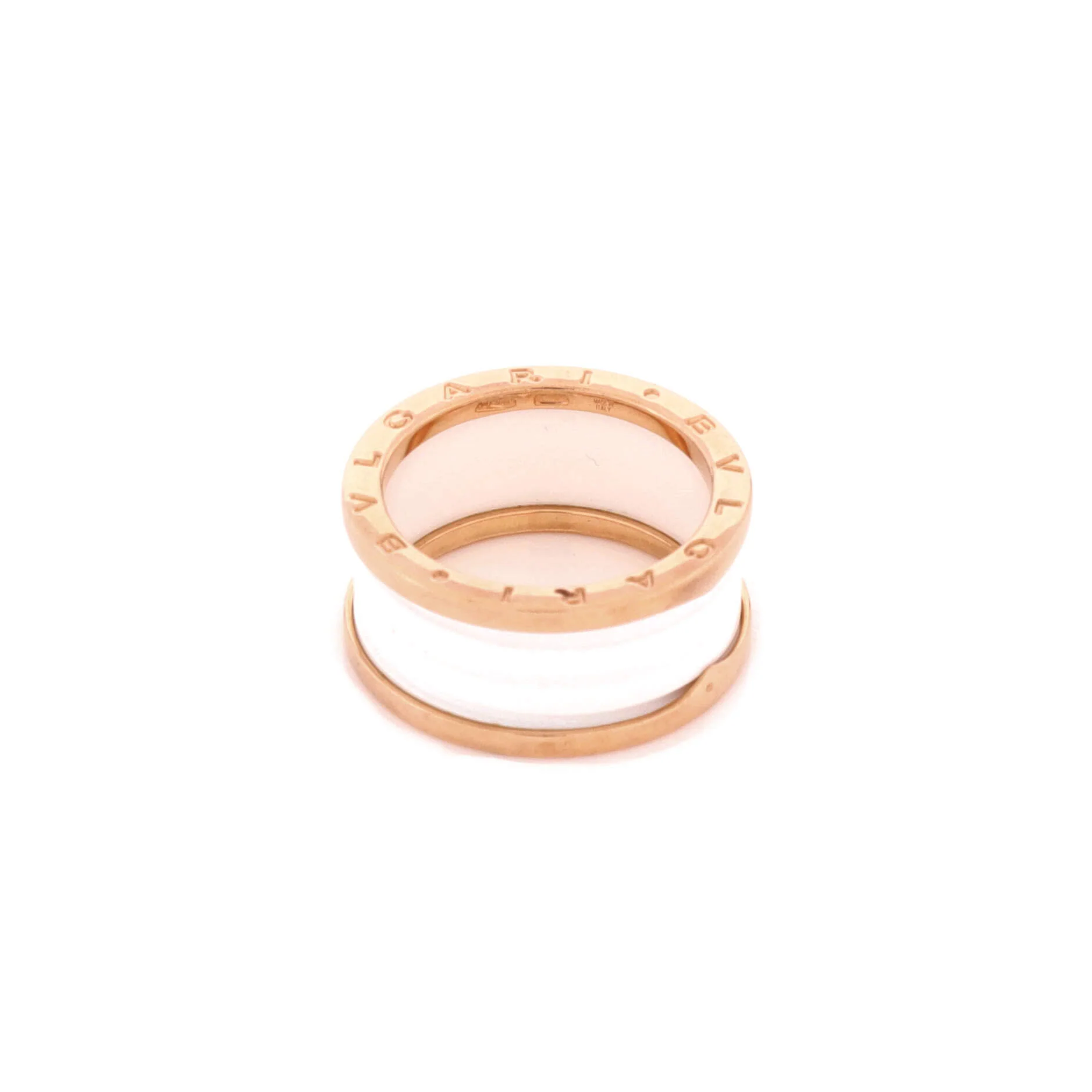 B.Zero1 Three Band Ring 18K Rose Gold and Ceramic - Image 2
