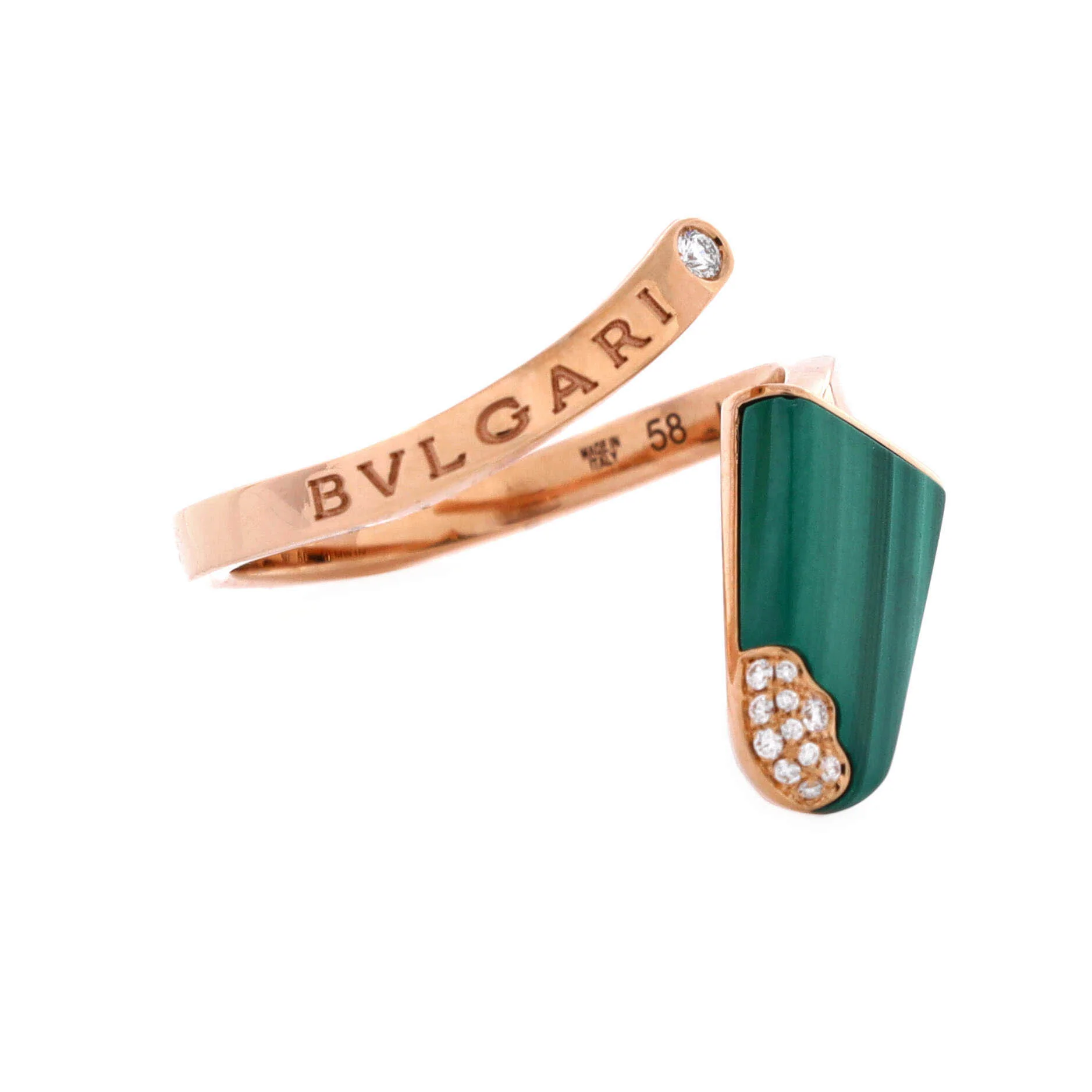 Gelati Ring 18K Rose Gold with Malachite and Diamonds - Image 2