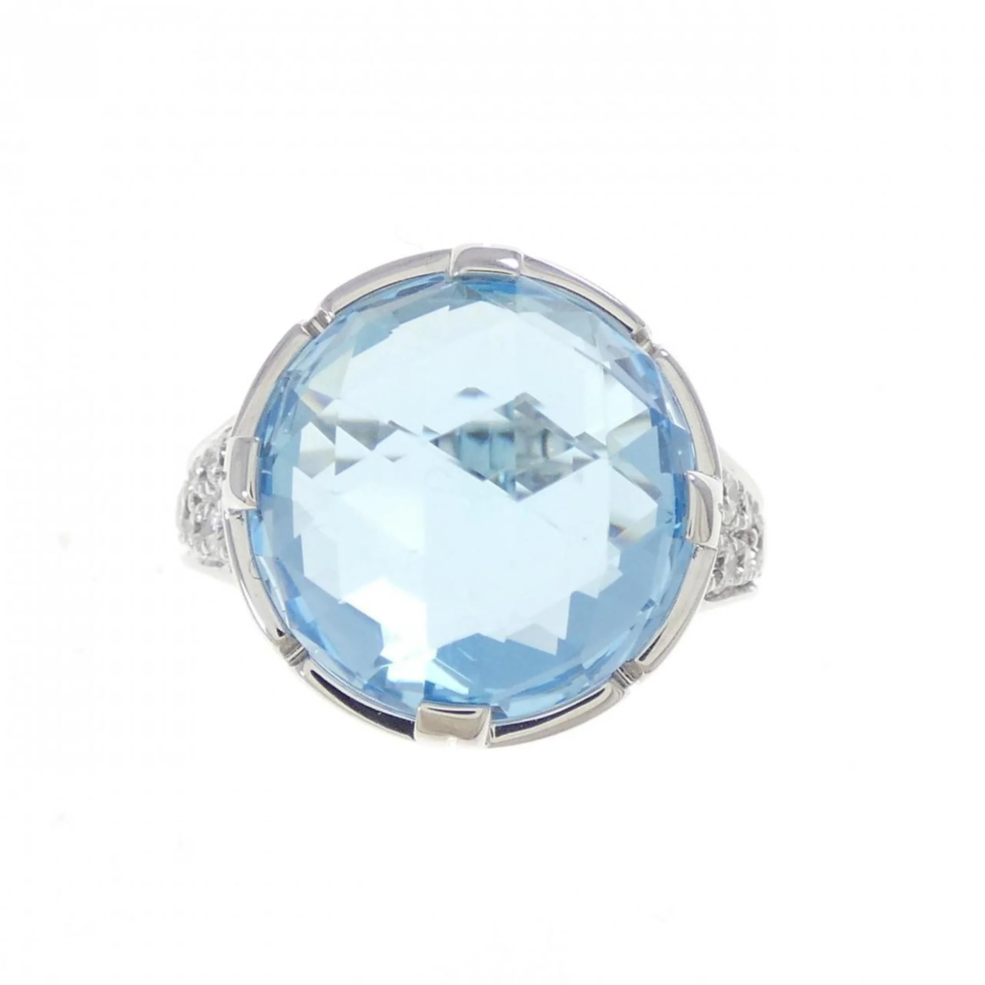 Parentesi Ring 18K White Gold with Diamond and Topaz - Image 2