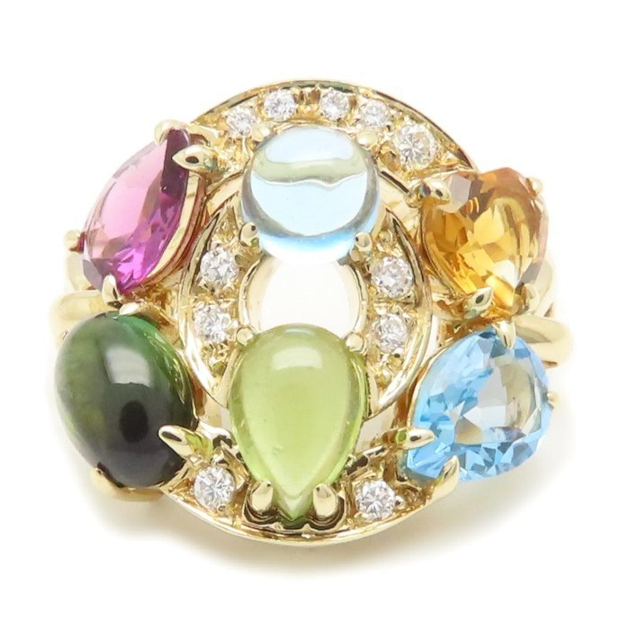 Ring 18K Yellow Gold with Rhinestone