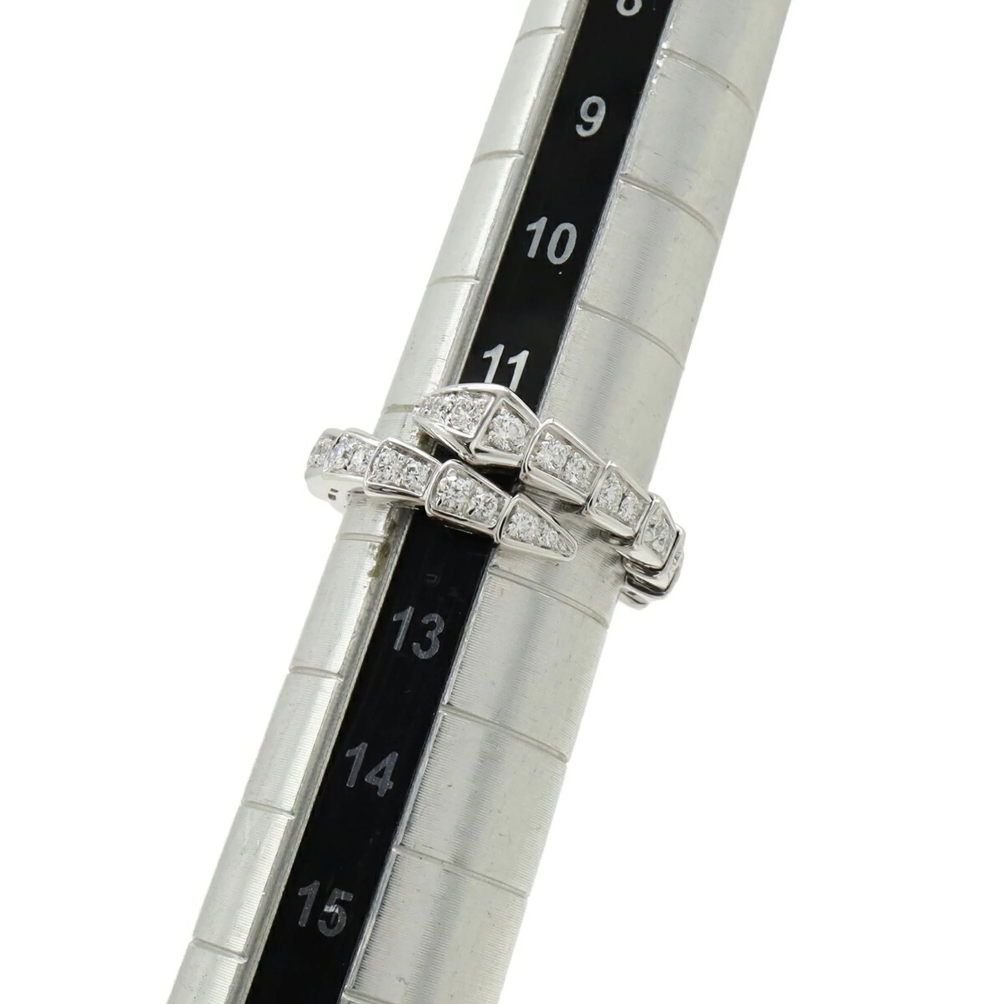 Serpenti Viper One-Coil Ring 18K White Gold with Diamonds - Image 6