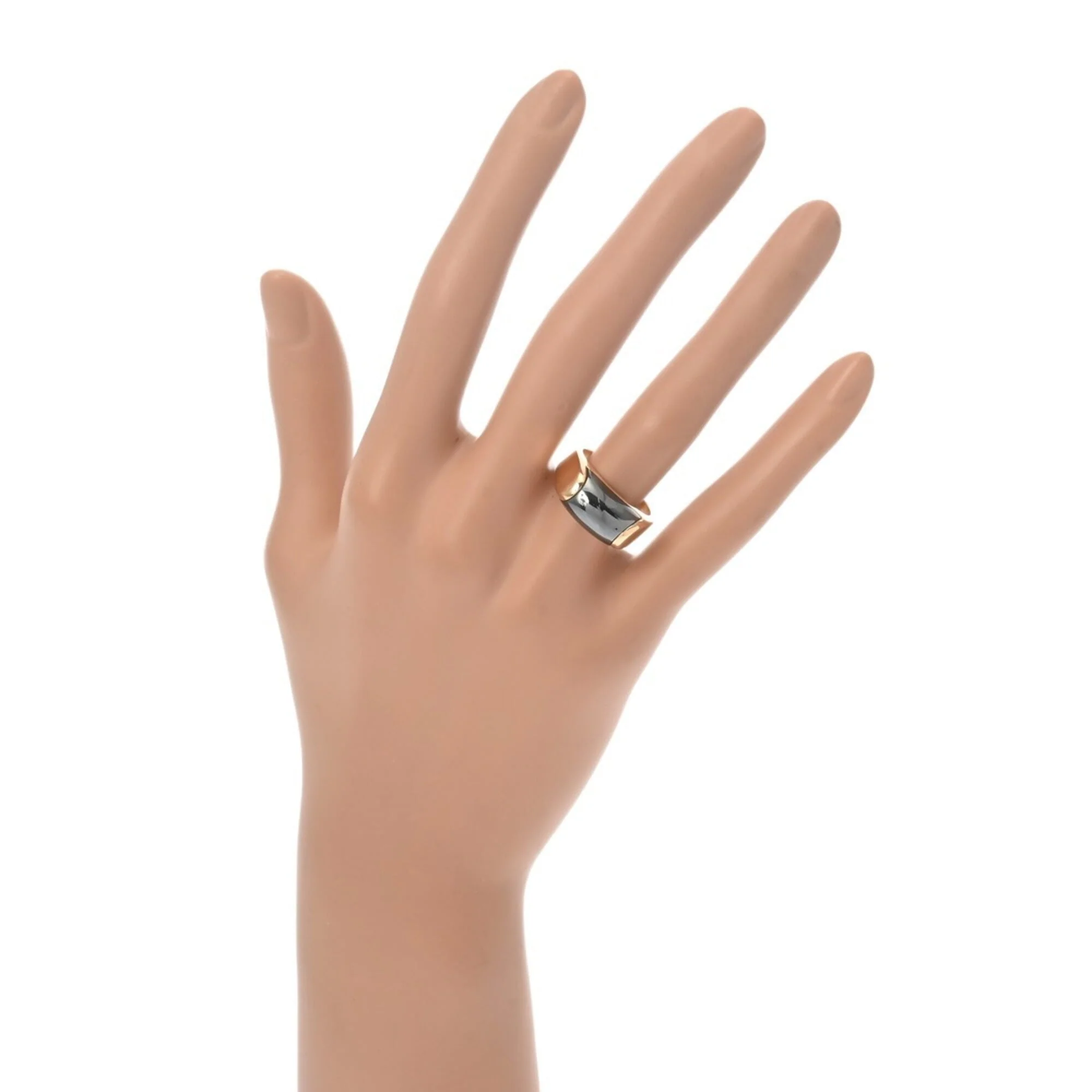 Tronchetto Ring 18K Yellow Gold with Hematite - Image 7