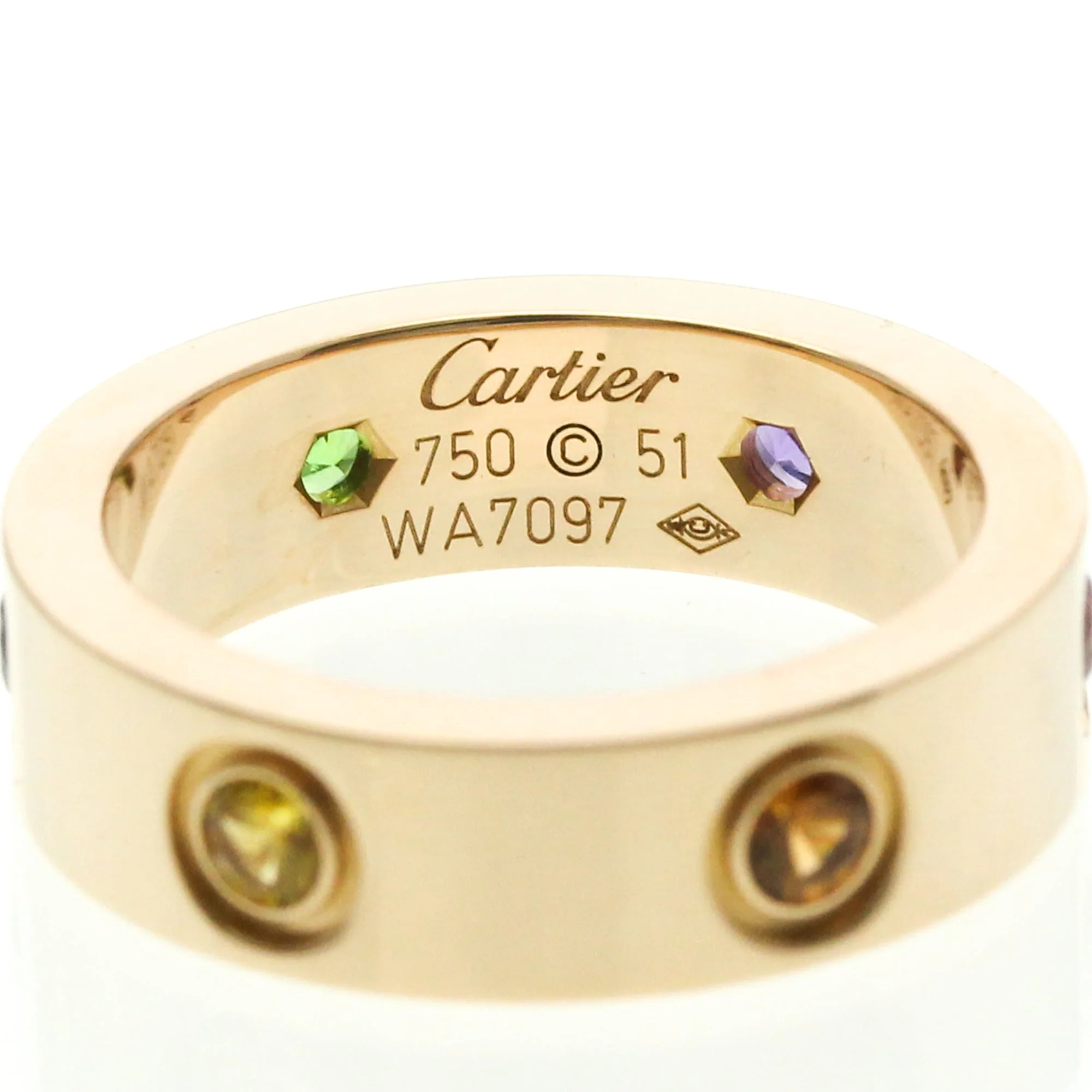 Band Ring 18K Rose Gold with Amethyst Garnet and Sapphire - Image 5