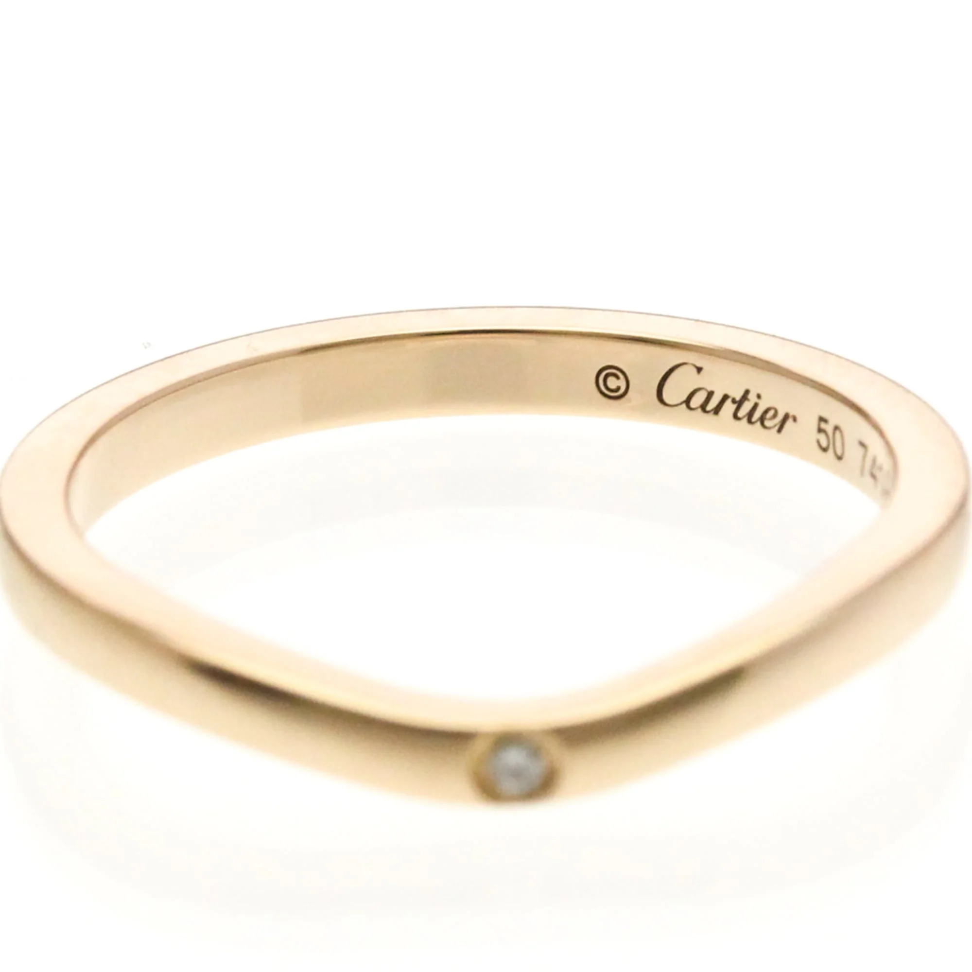 Band Ring 18K Rose Gold With Diamond - Image 5