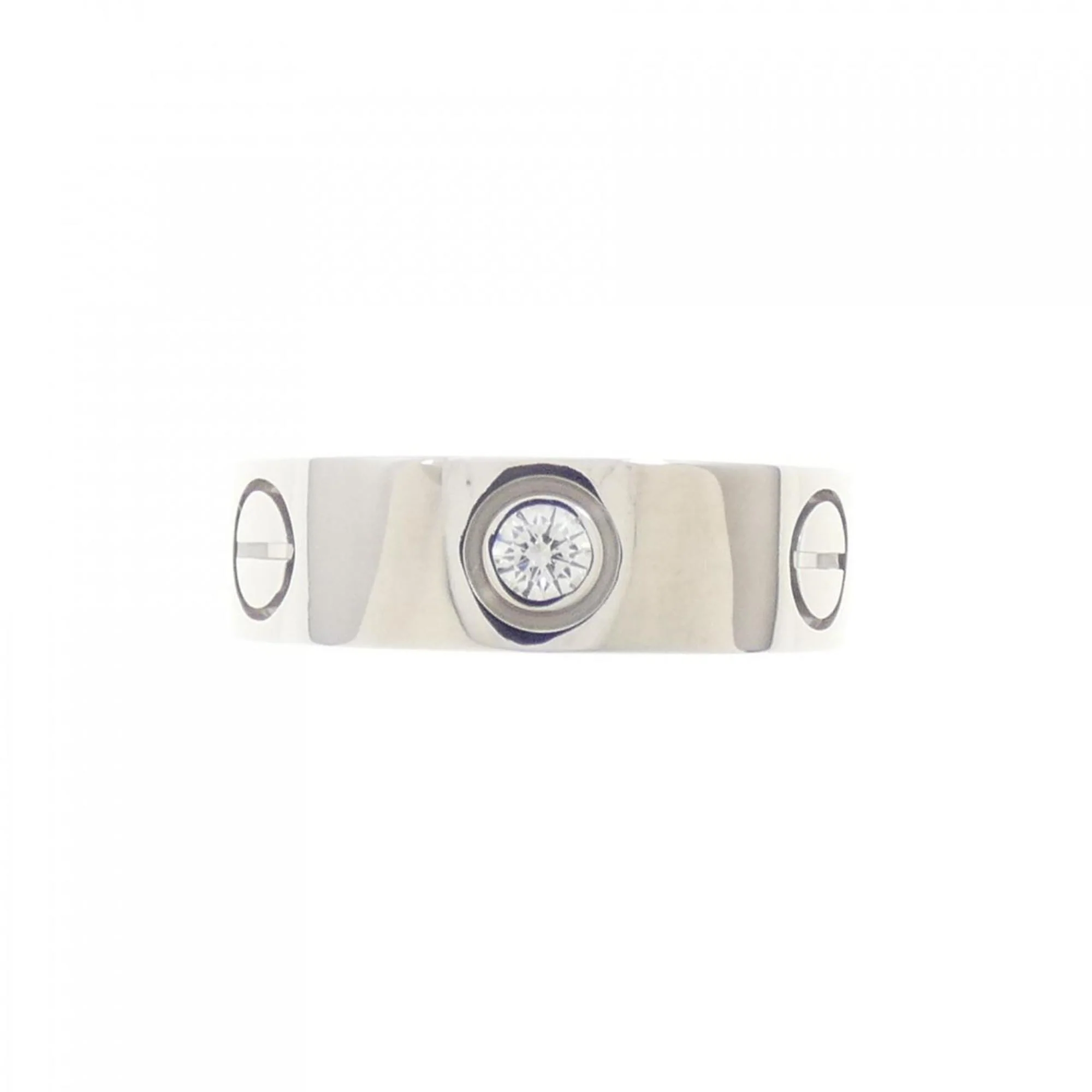 Band Ring 18K White Gold with Diamond - Image 2