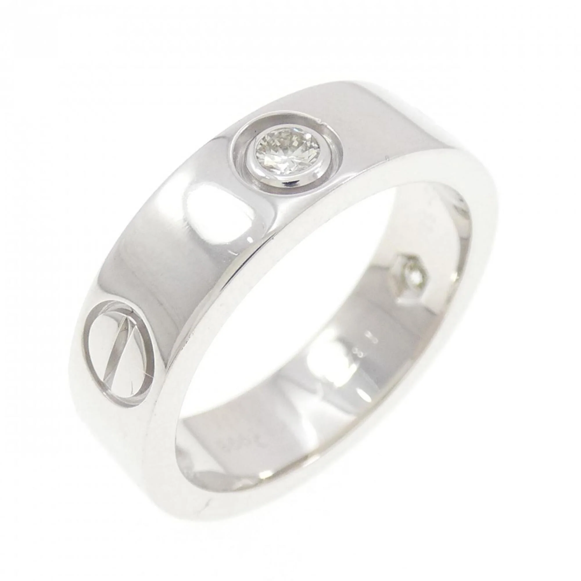 Band Ring 18K White Gold with Diamond