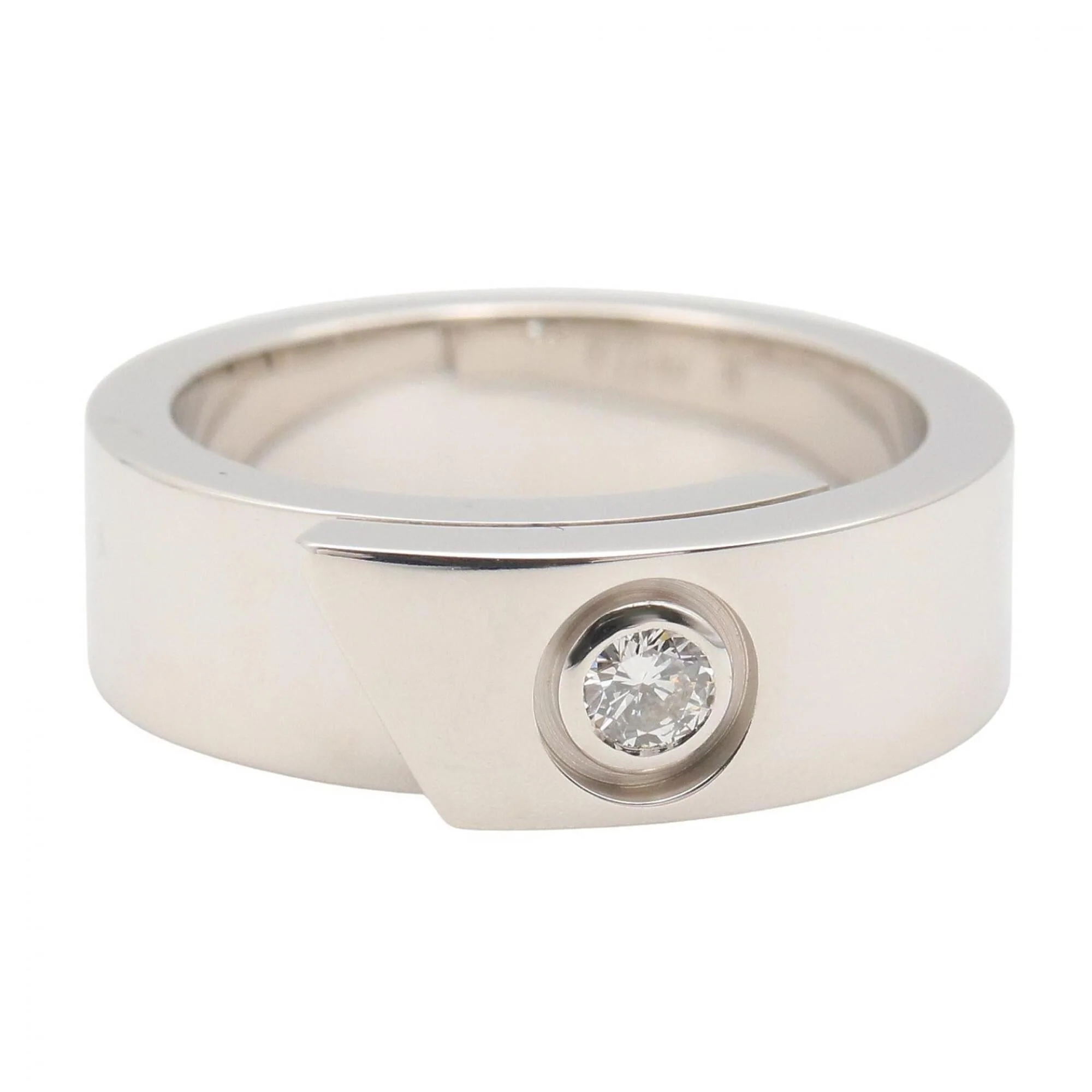 Band Ring 18K White Gold with Diamond - Image 2