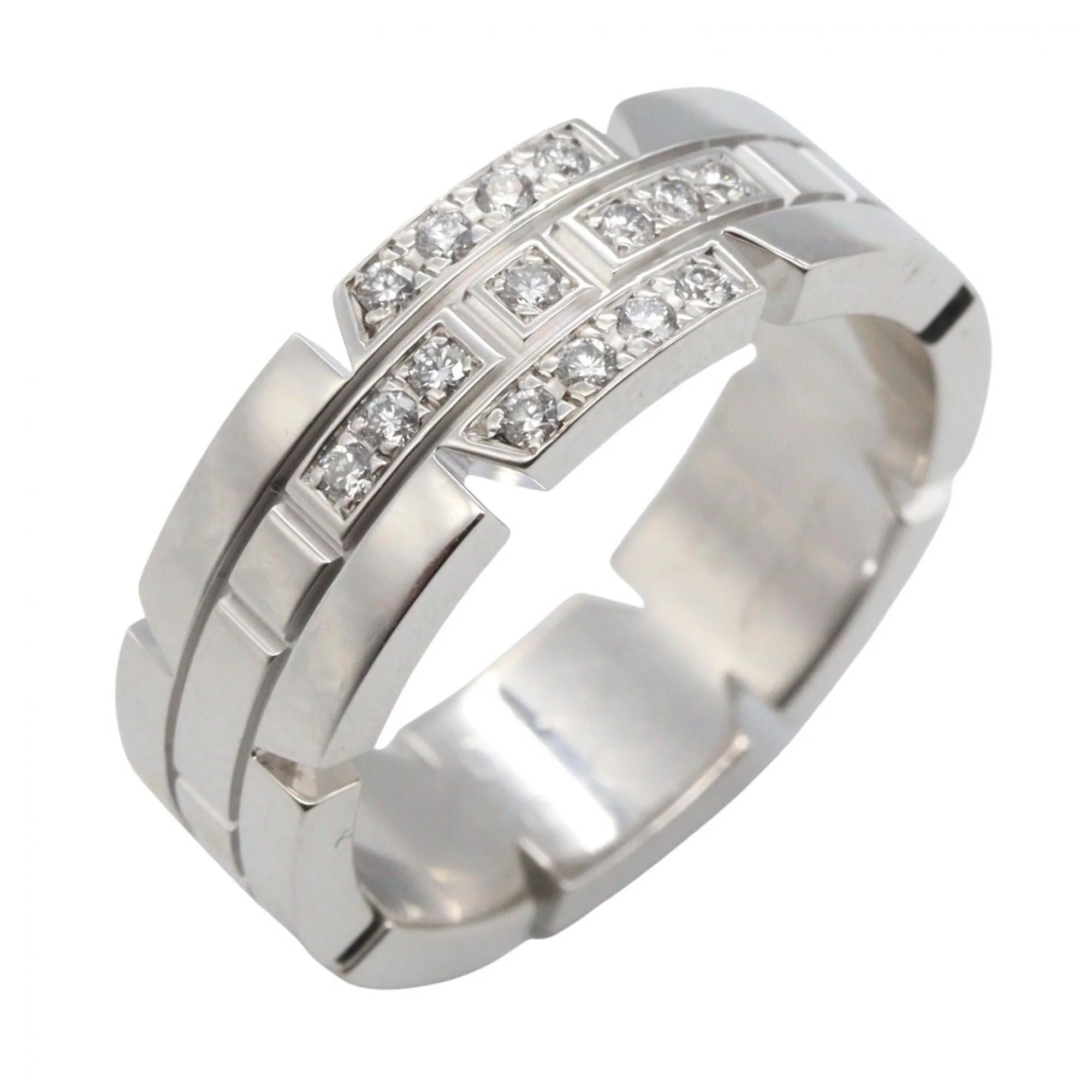 Band Ring 18K White Gold with Diamonds