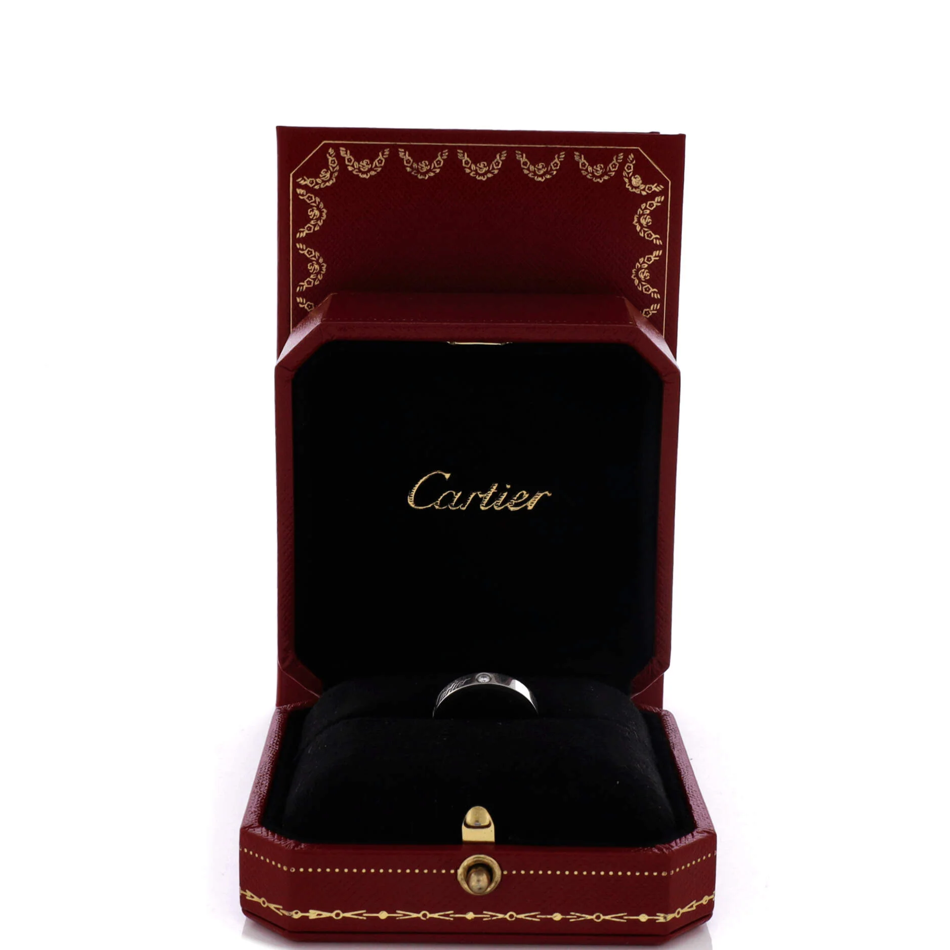 C de Cartier 2 Diamonds Wedding Band Ring Platinum with Diamonds 3mm - Image 2