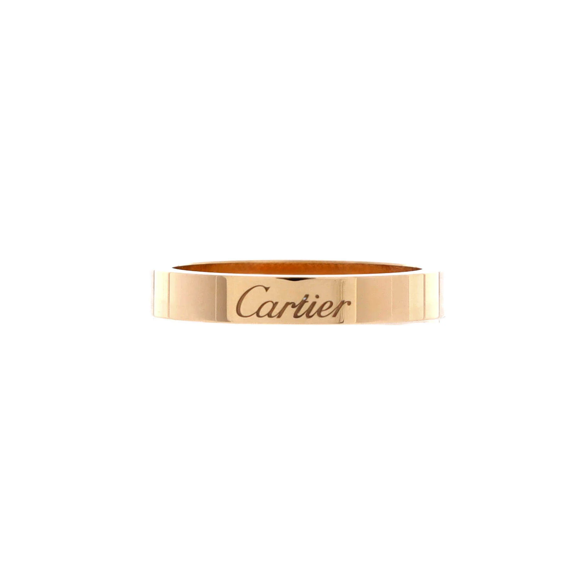 C de Cartier Wedding Band Ring 18K Yellow Gold 3mm