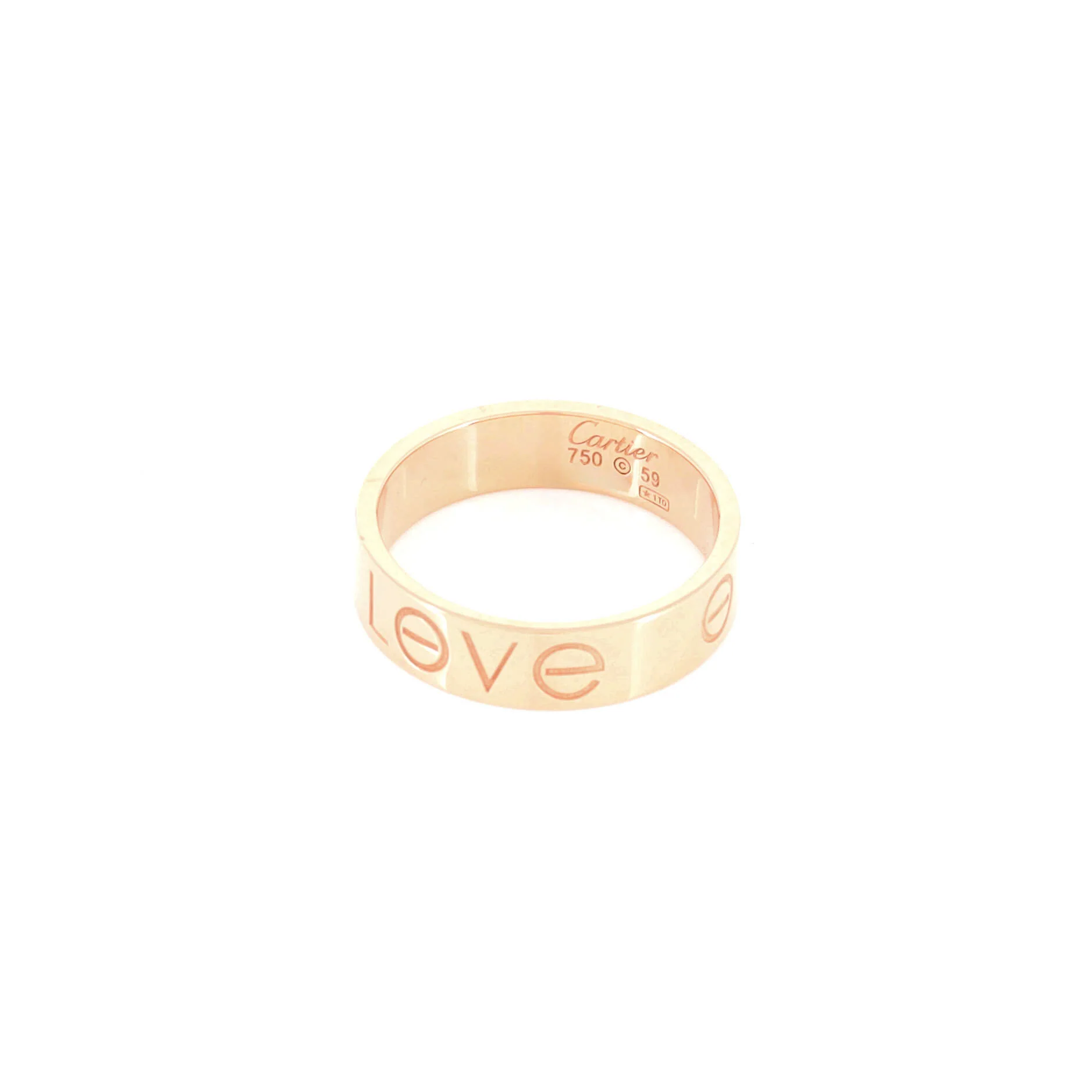 Engraved Love Band Ring 18K Rose Gold - Image 3