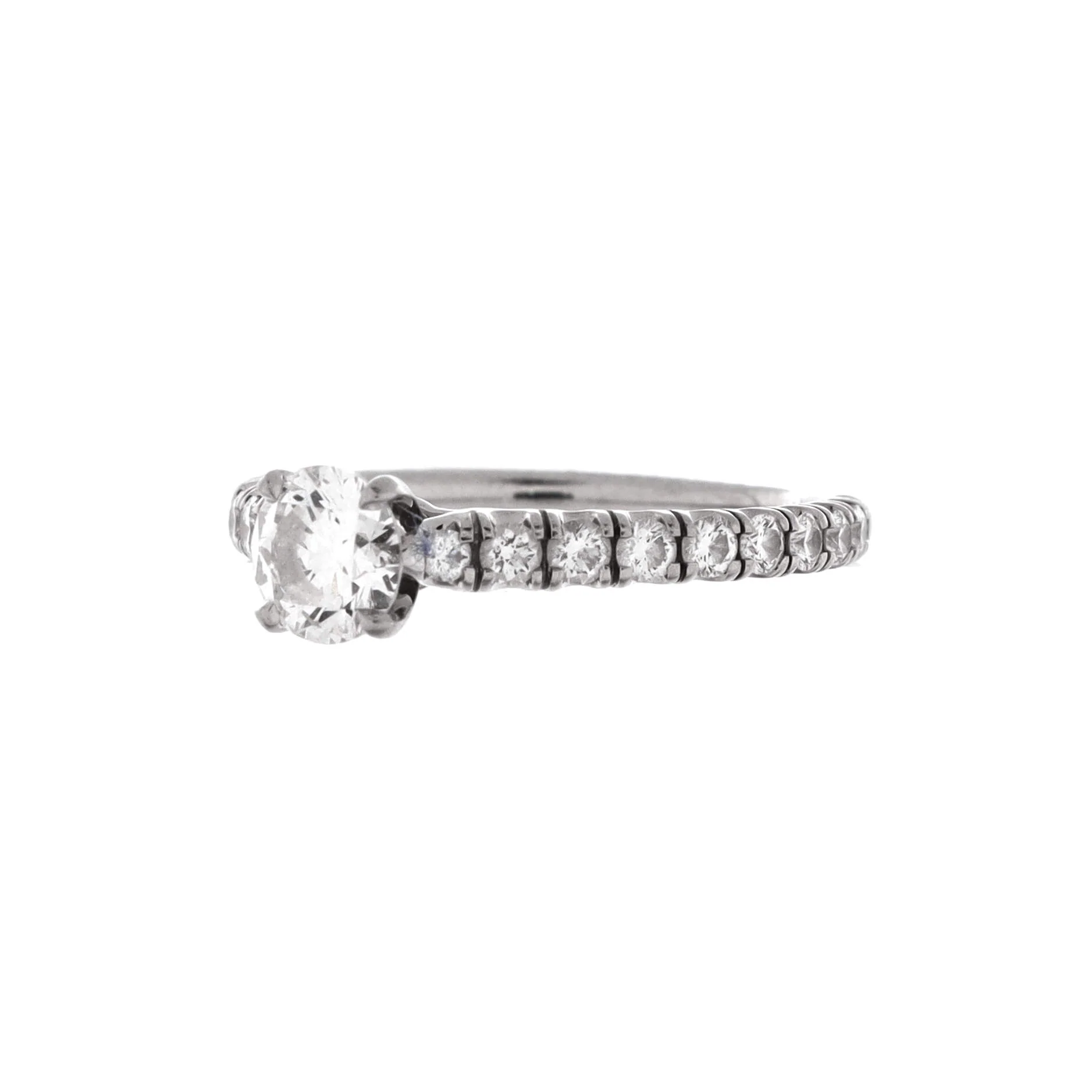 Etincelle de Cartier Solitaire Ring Platinum with RBC Diamond and Pave Diamonds E/VVS1 0.50CT - Image 3