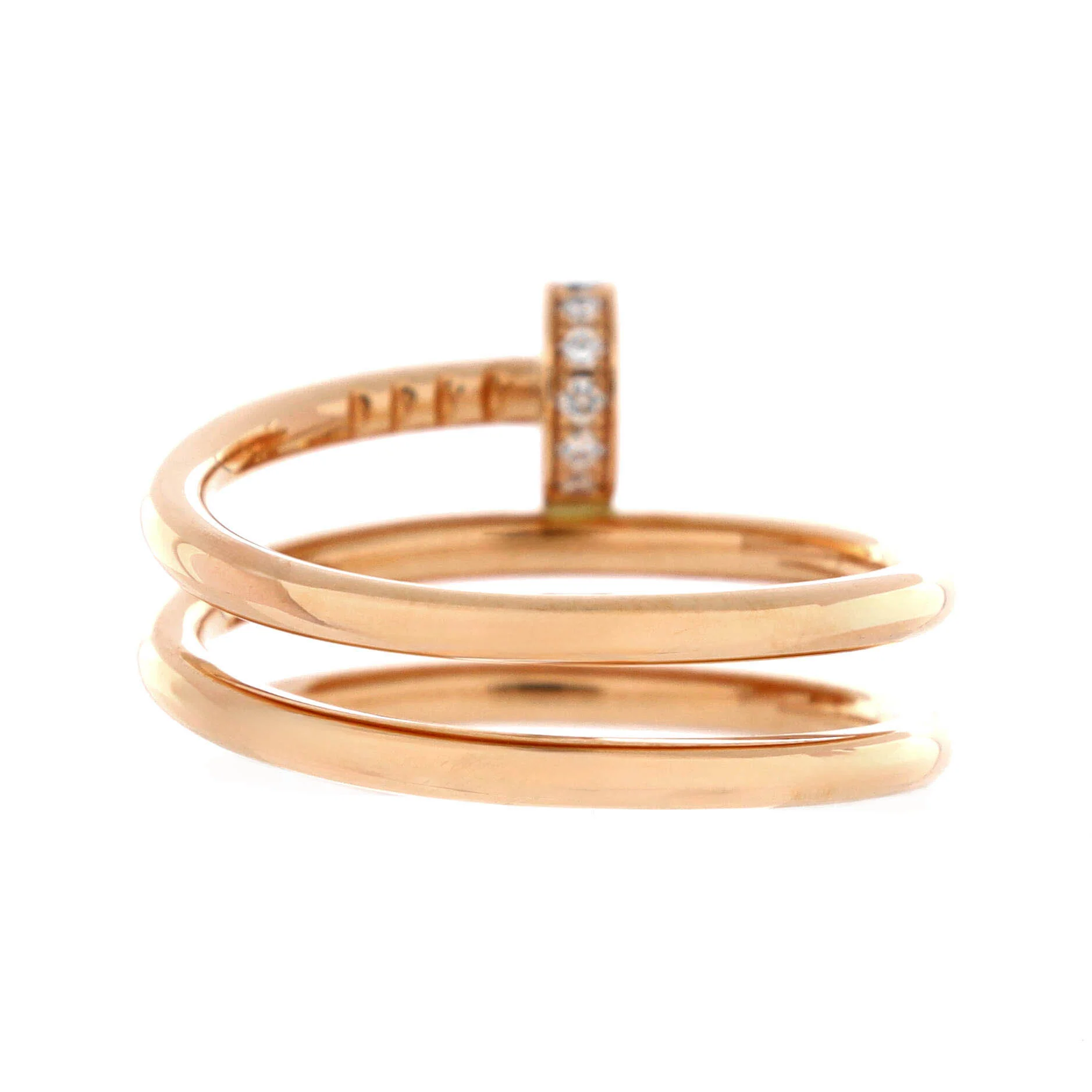 Juste un Clou Double Ring 18K Rose Gold and Diamonds Small - Image 3