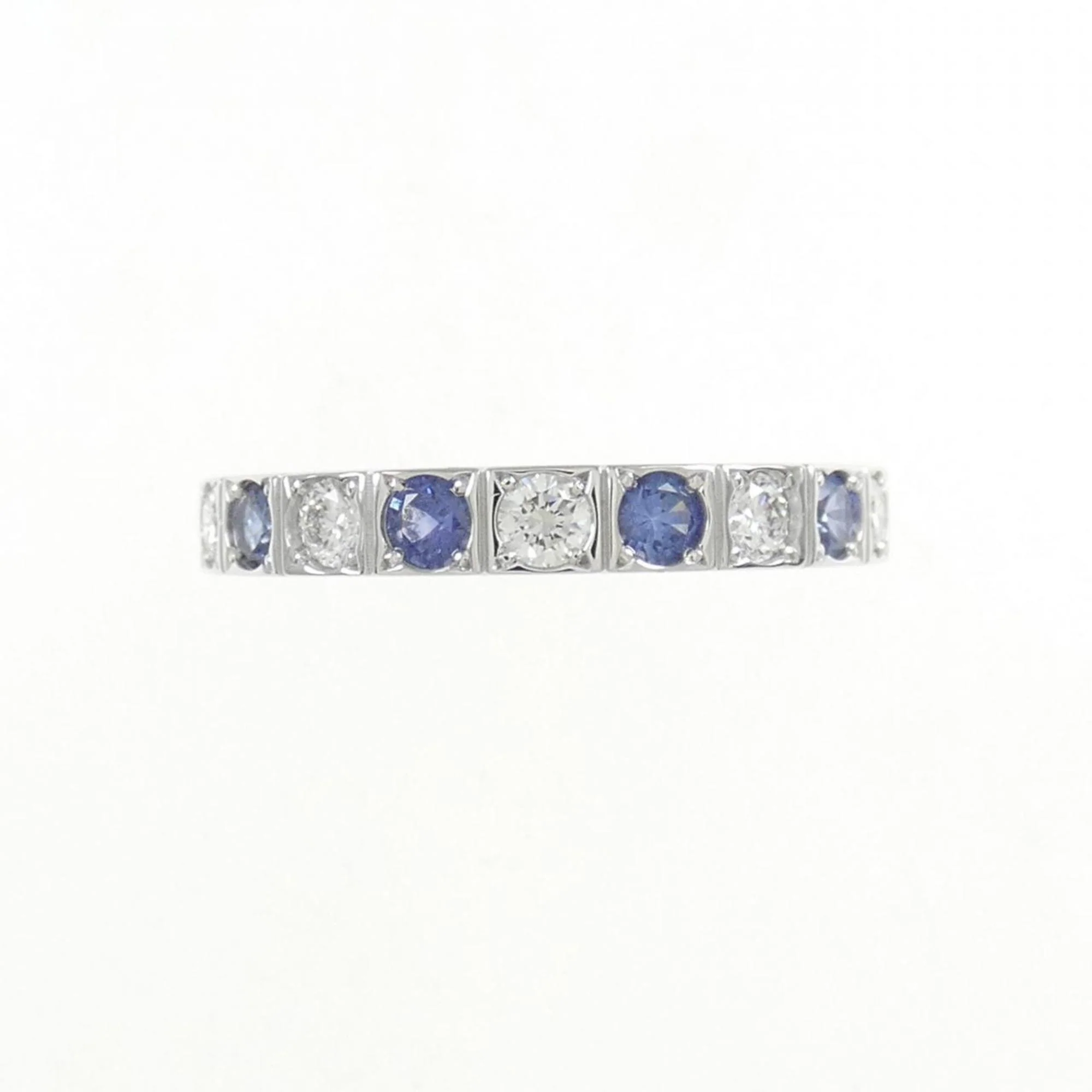 Lanieres Ring 18K White Gold with Diamond and Sapphire - Image 3