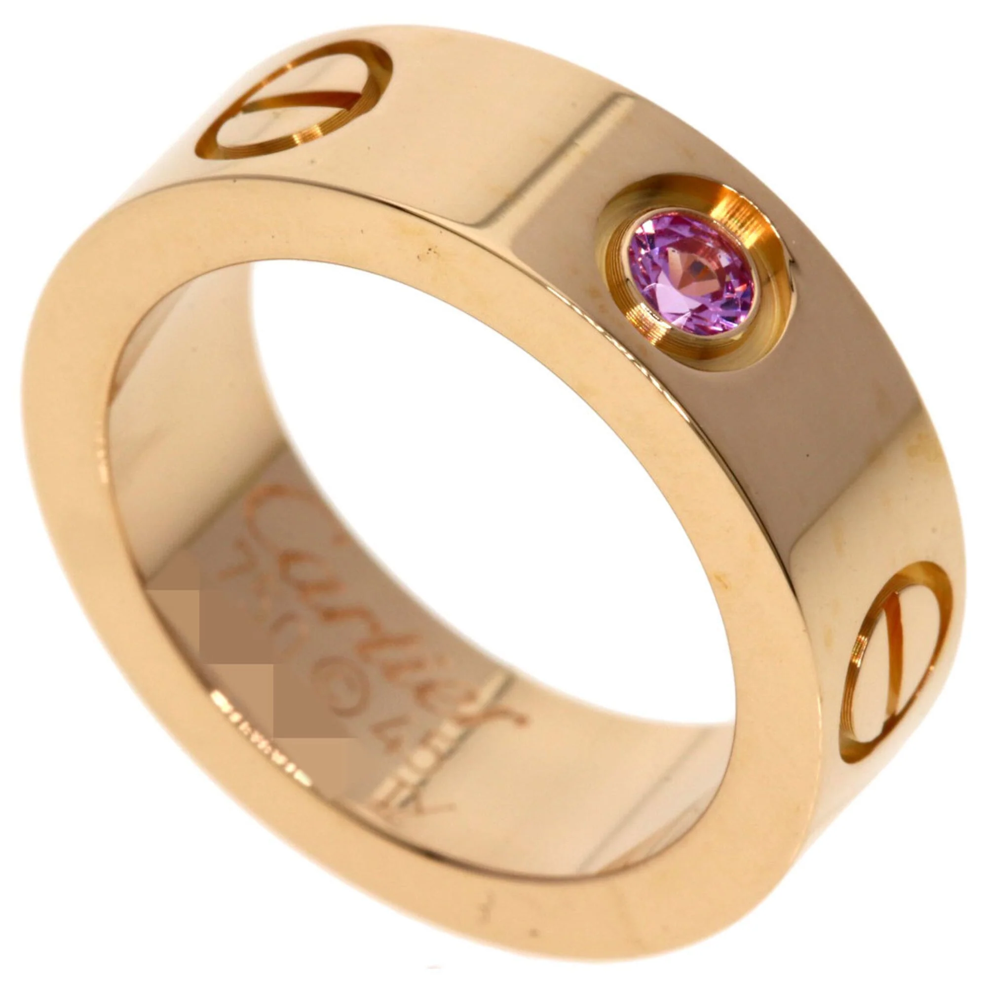 Love Ring 18K Rose Gold with Pink Sapphire