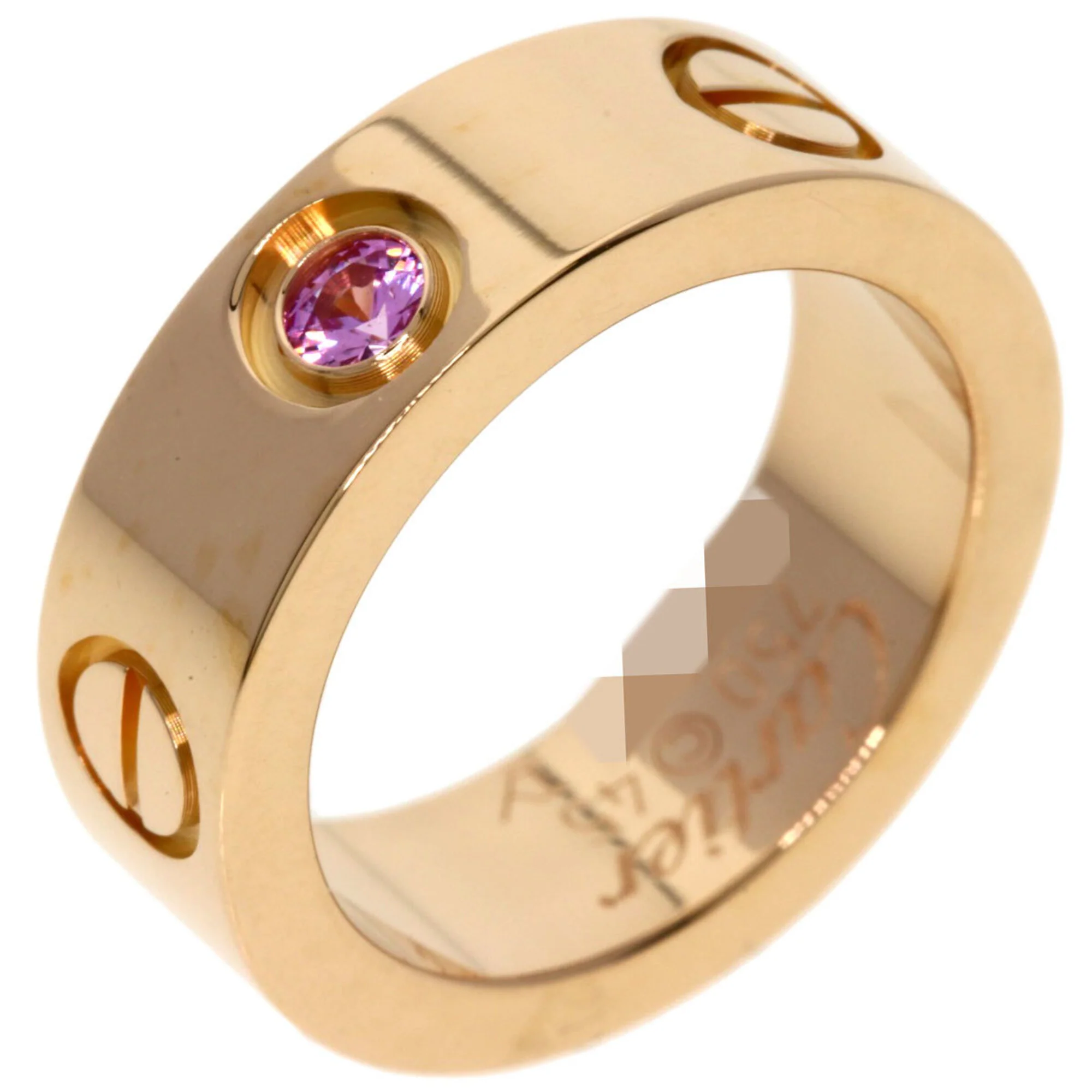 Love Ring 18K Rose Gold with Pink Sapphire - Image 2