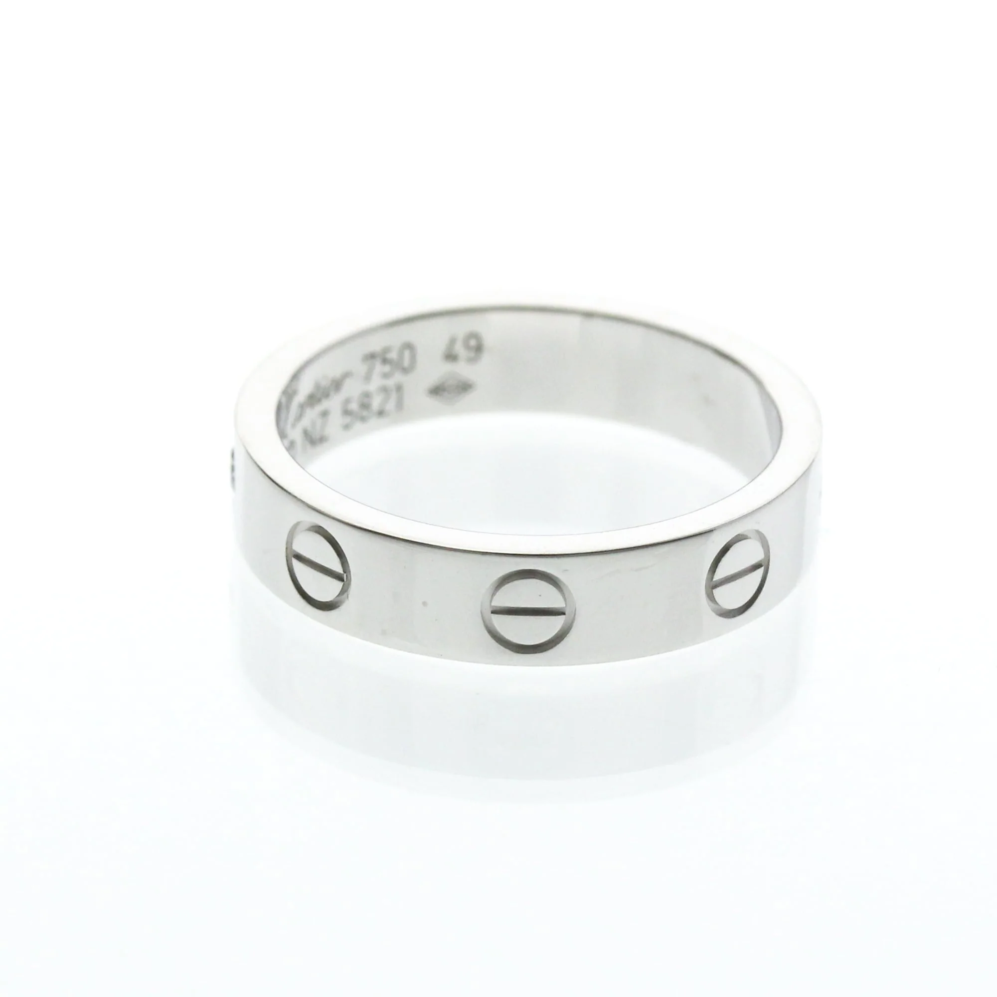 Love Ring 18K White Gold Mini With Diamond - Image 2