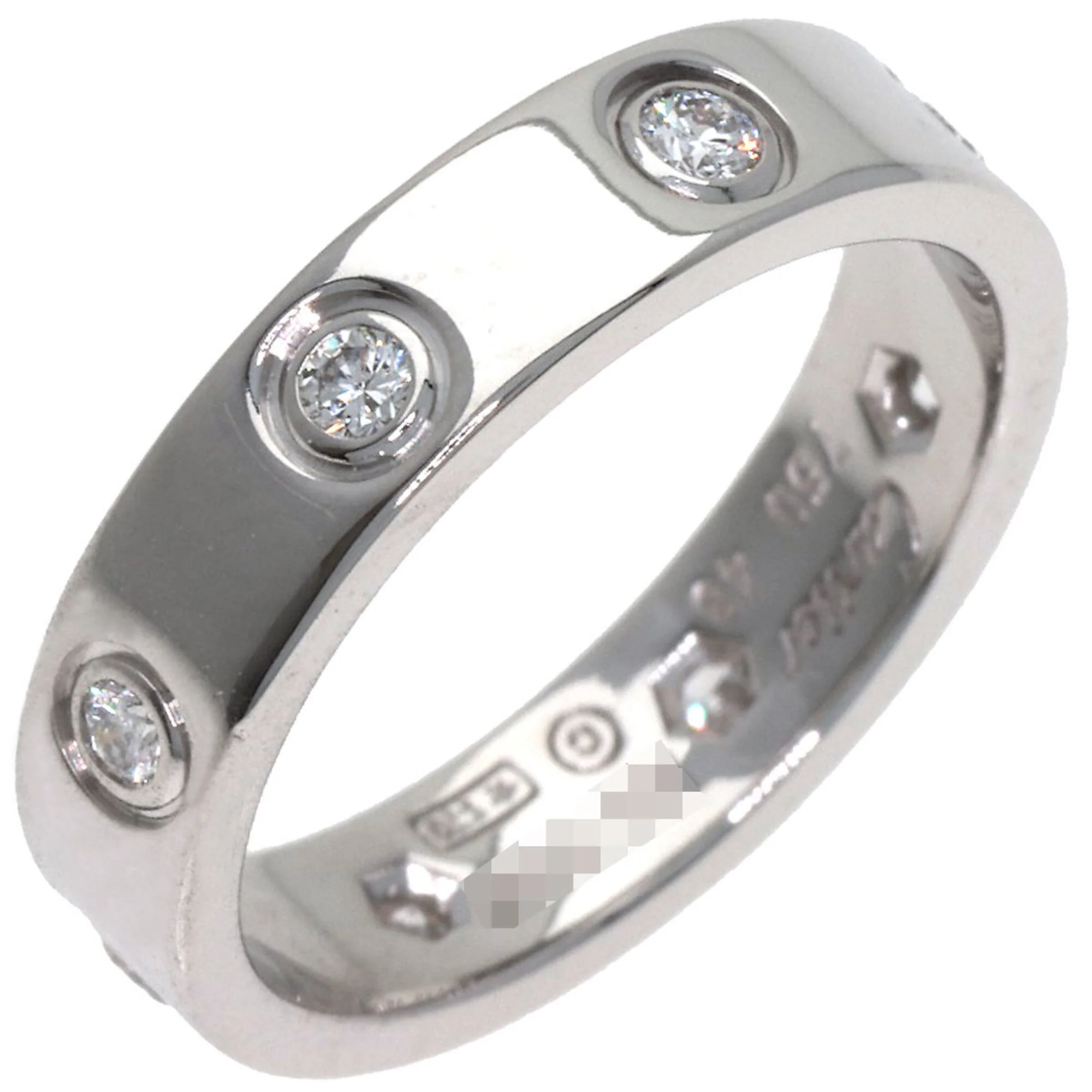 Love Ring 18K White Gold Mini with Diamond - Image 2