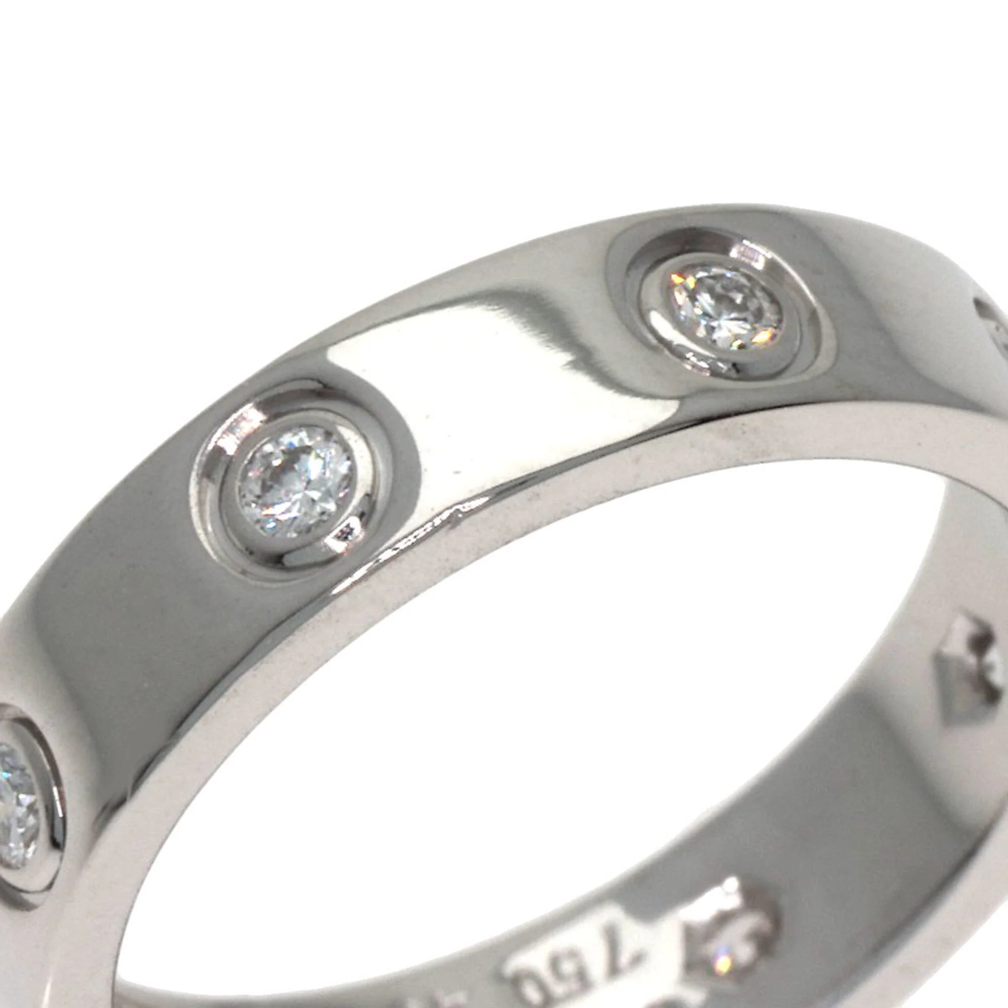 Love Ring 18K White Gold Mini with Diamond - Image 6
