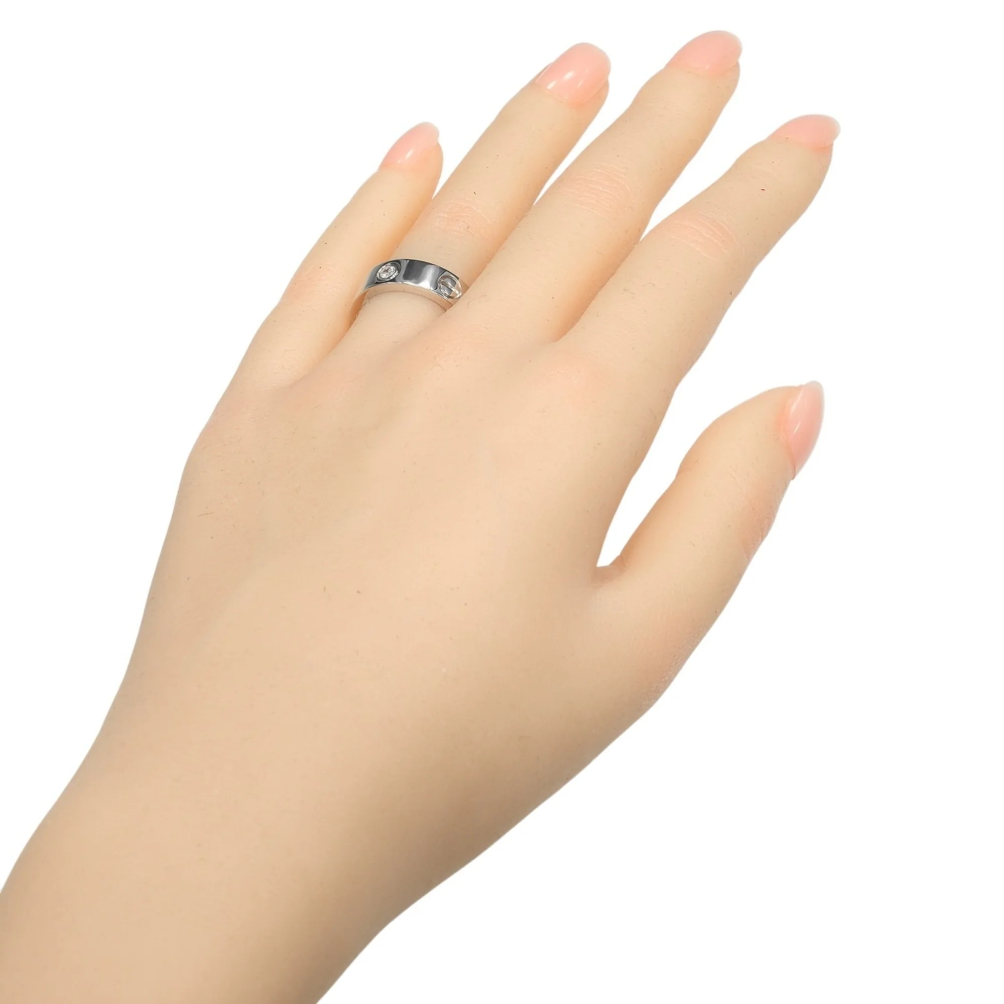 Love Ring 18K White Gold with Diamond - Image 2