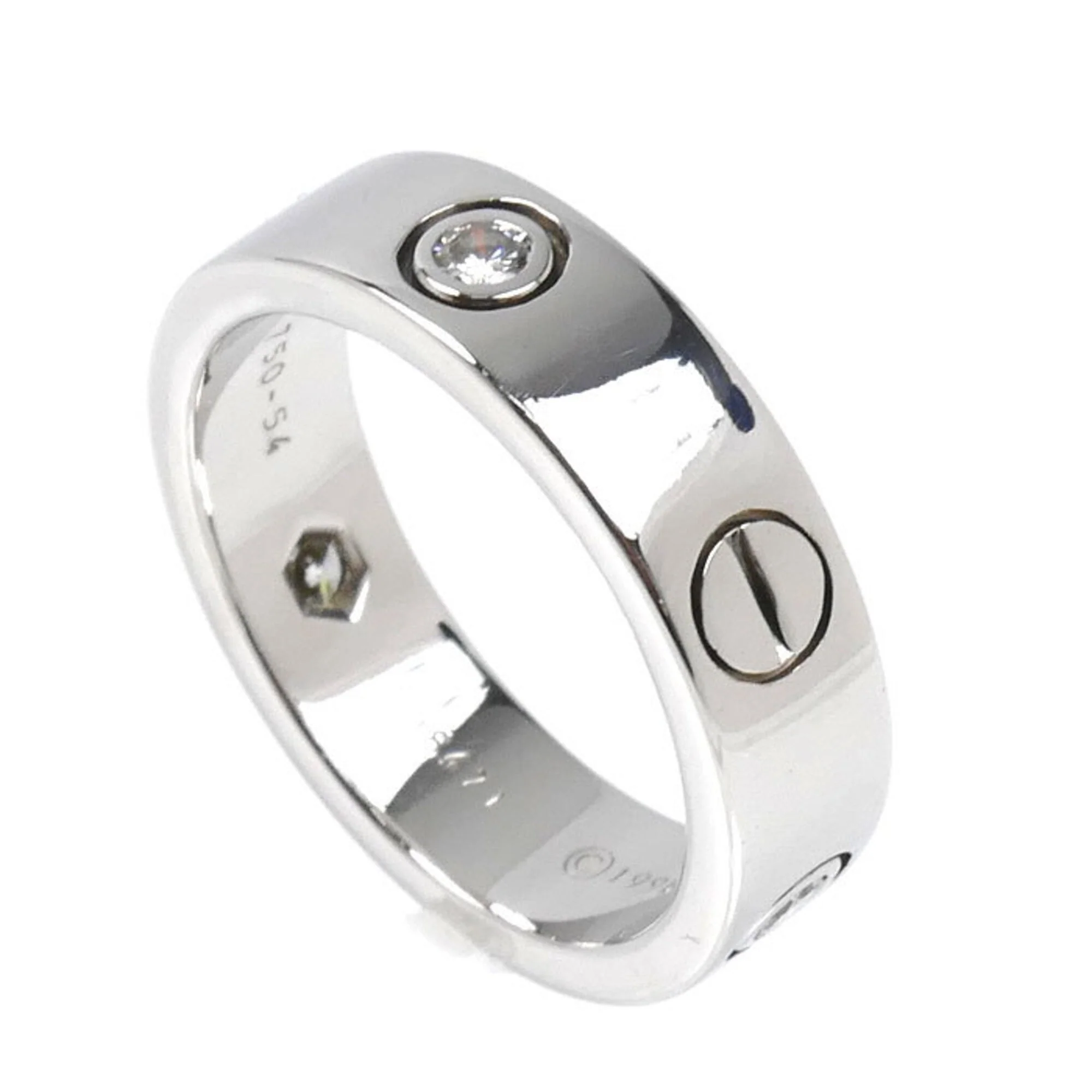 Love Ring 18K White Gold with Diamond - Image 2