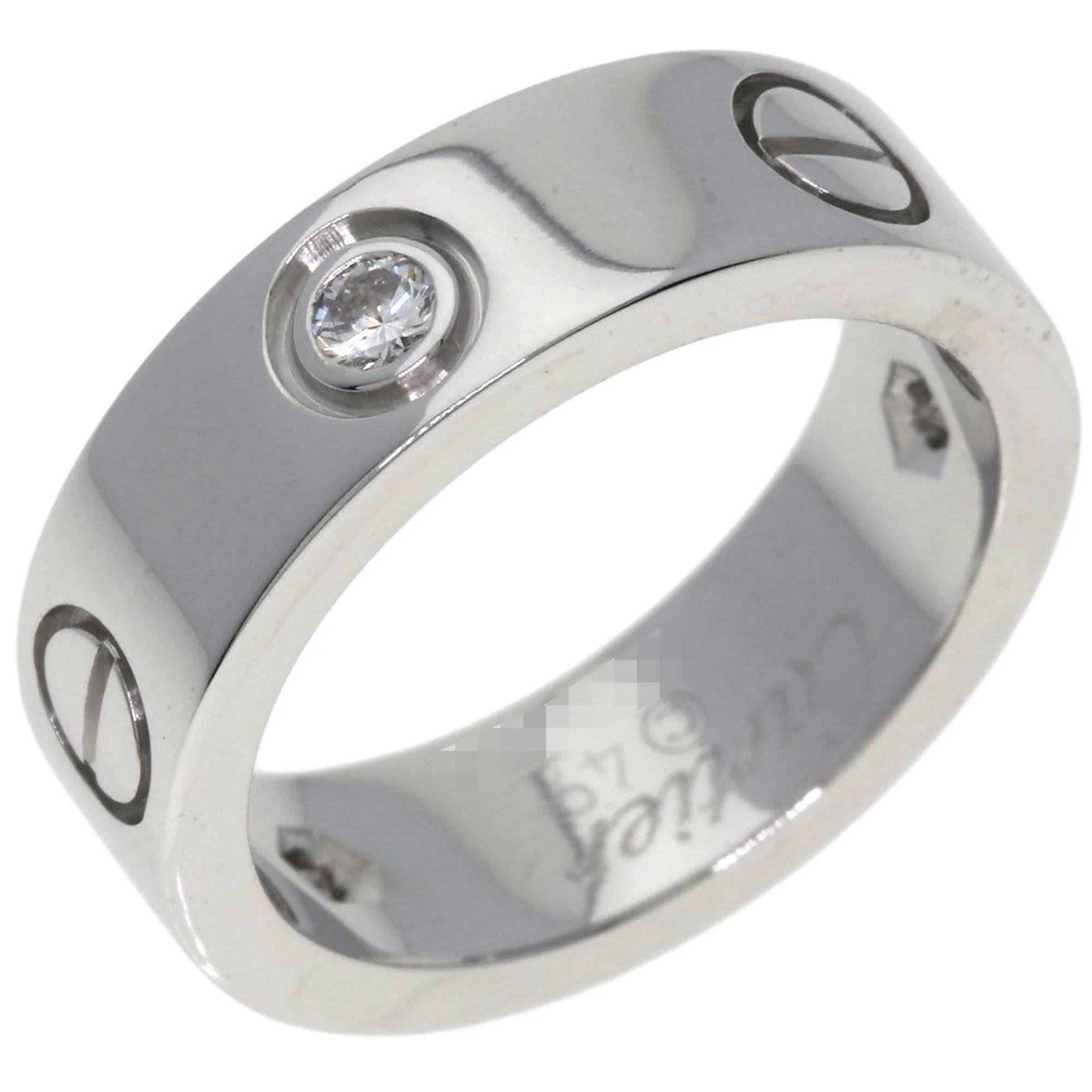 Love Ring 18K White Gold with Diamond - Image 2