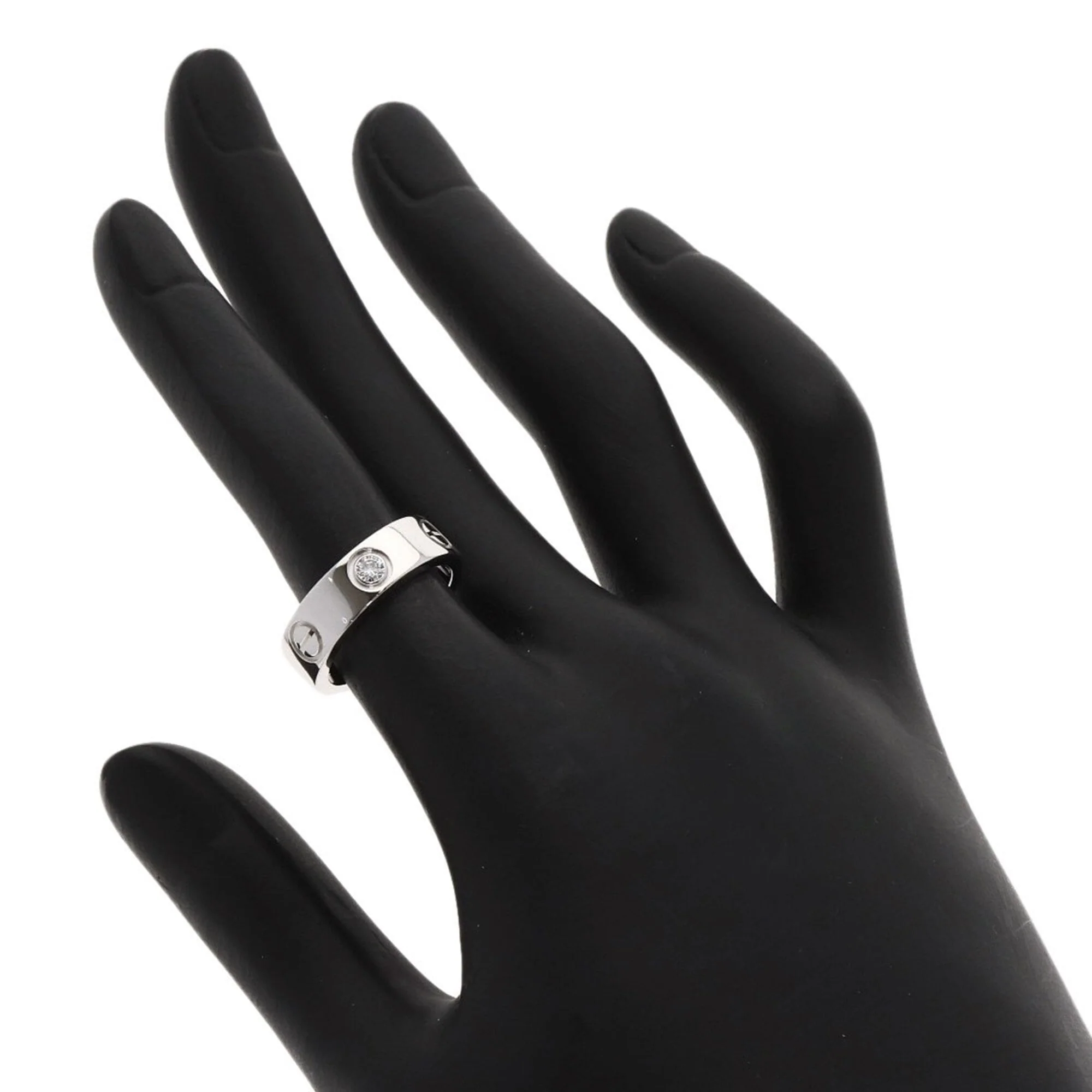Love Ring 18K White Gold with Diamond - Image 5